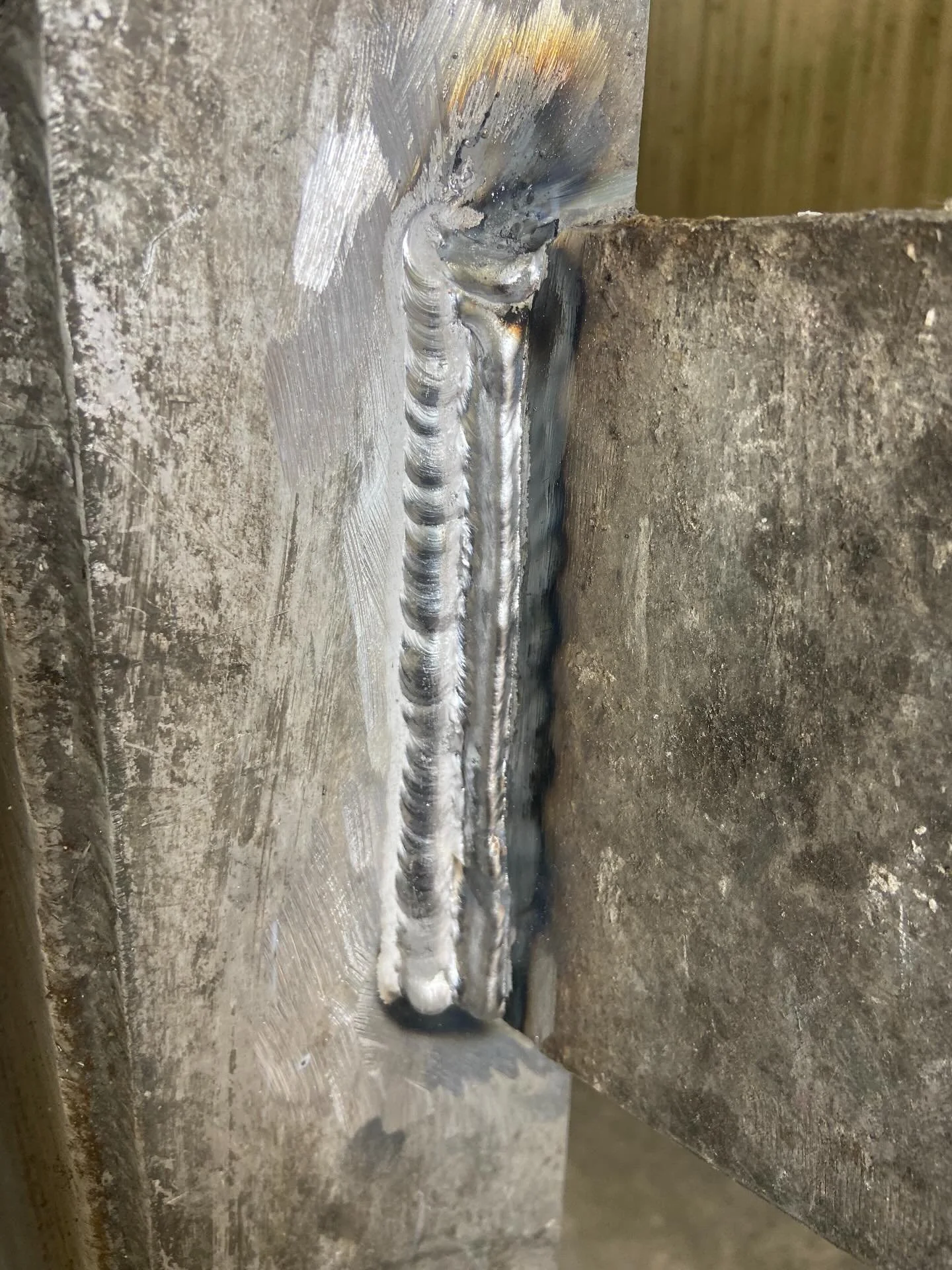 Some dirty aluminum the other day with my push/pull gun. Not bad for vertical up. #weldingrepairservices #weldingrepair #welder #fieldwork #millerwelders