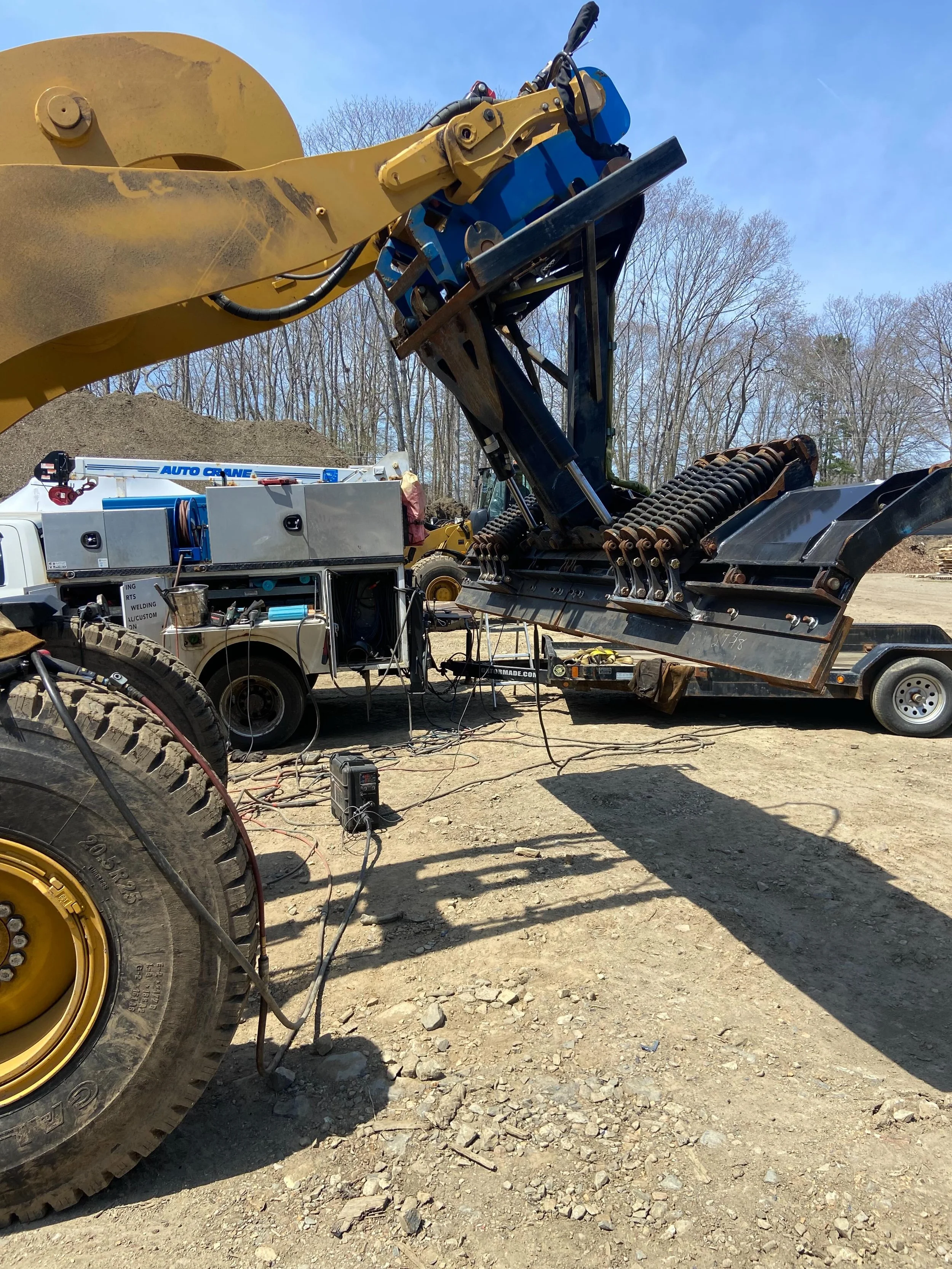 Another day another plow, prepping for next winter. All new AR450 trip edge linkage with wear plates.#weldingrepairservices #welder #welding #fieldwork
