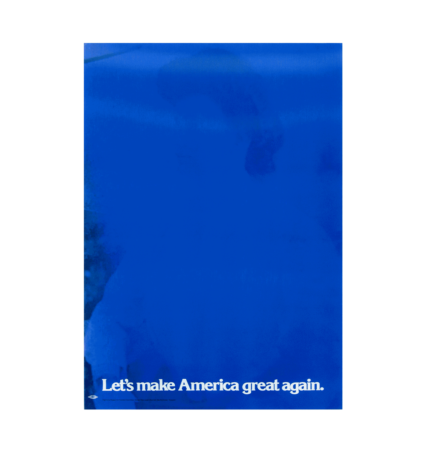 Rec-elections (Let's make America great again, Isabel González) lenticular print mounted on sintra 24" x 34.077" 2016 This iteration of Rec-elections appropriates and critically reimagines Ronald Reagan's 1980 campaign poster and lenticular campaign button which featured a black & white portrait of Reagan on a blue background, along with his campaign slogan "Let's make America great again.". Evocatively, Reagan's campaign slogan was famously co-opted, slightly altered and trademarked by Donald Trump into "Make America Great Again" for his 2016 presidential campaign slogan. Historically, conservative political parties have employed language which references the past in their advertising and, Trump's appropriation of Reagan's slogan is the latest example of this weaponized nostalgia. In this lenticular print, Reagan's image has been erased and replaced with an image of Isabel González, a Puerto Rican activist who in 1902 traveled by boat from Puerto Rico to New York City and was deemed an "alien immigrant" upon her arrival. González challenged the government of the United States in González v. Williams which she would win and eventually pave the way for all Puerto Ricans to receive U. S. citizenship. Lenticular prints have been utilized throughout political campaigns since the 1940's. Utilizing their unique ability to display two images simultaneously, Rec-elections (Let's make America great again., Isabel González) reveals the weaponized nostalgia concealed within elections by illuminating the continued history of anti-immigration rhetoric and nativism that Donald Trump's slogan "Make America Great Again" was designed to conceal.