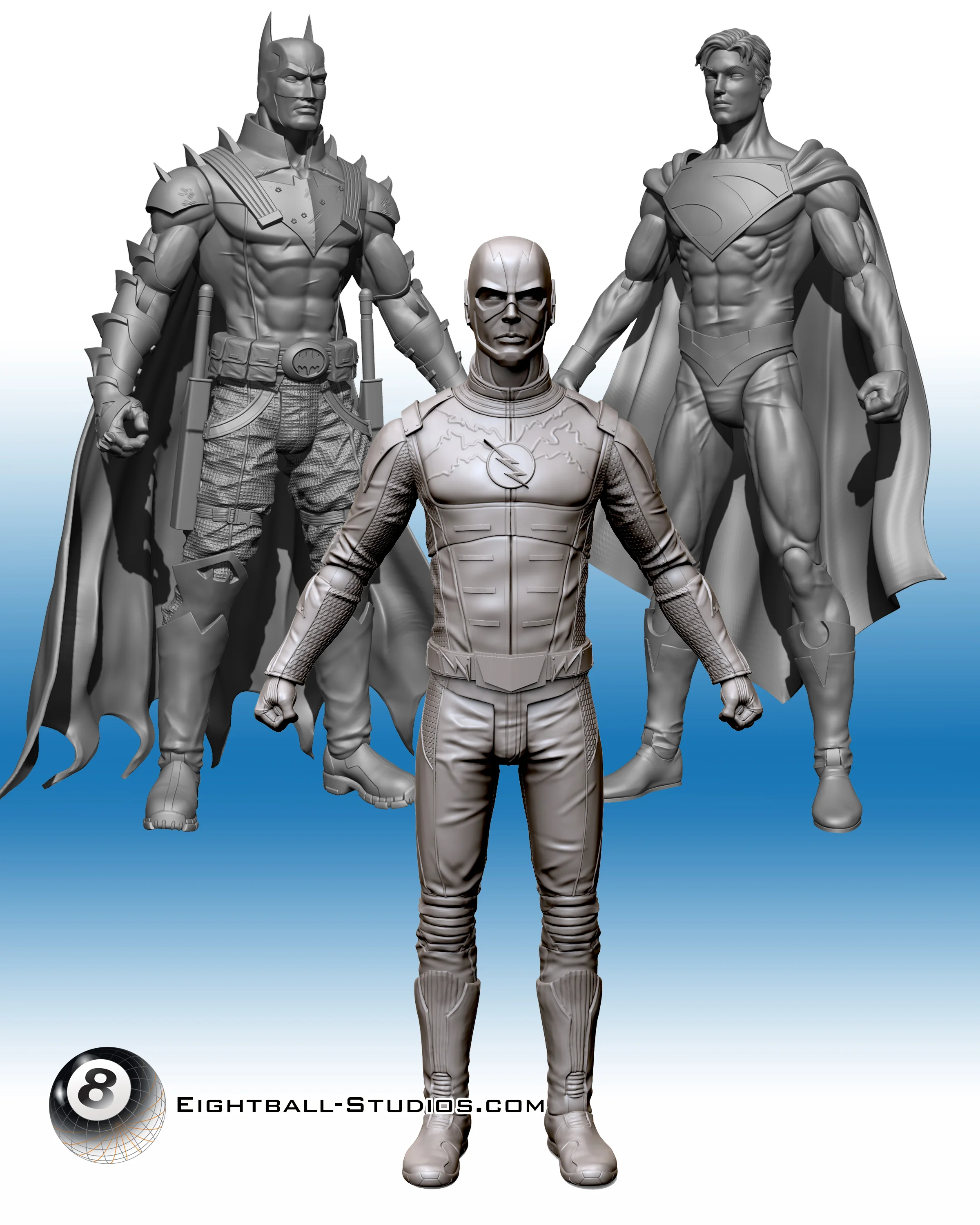 Batman, Superman & Reverse Flash action figures