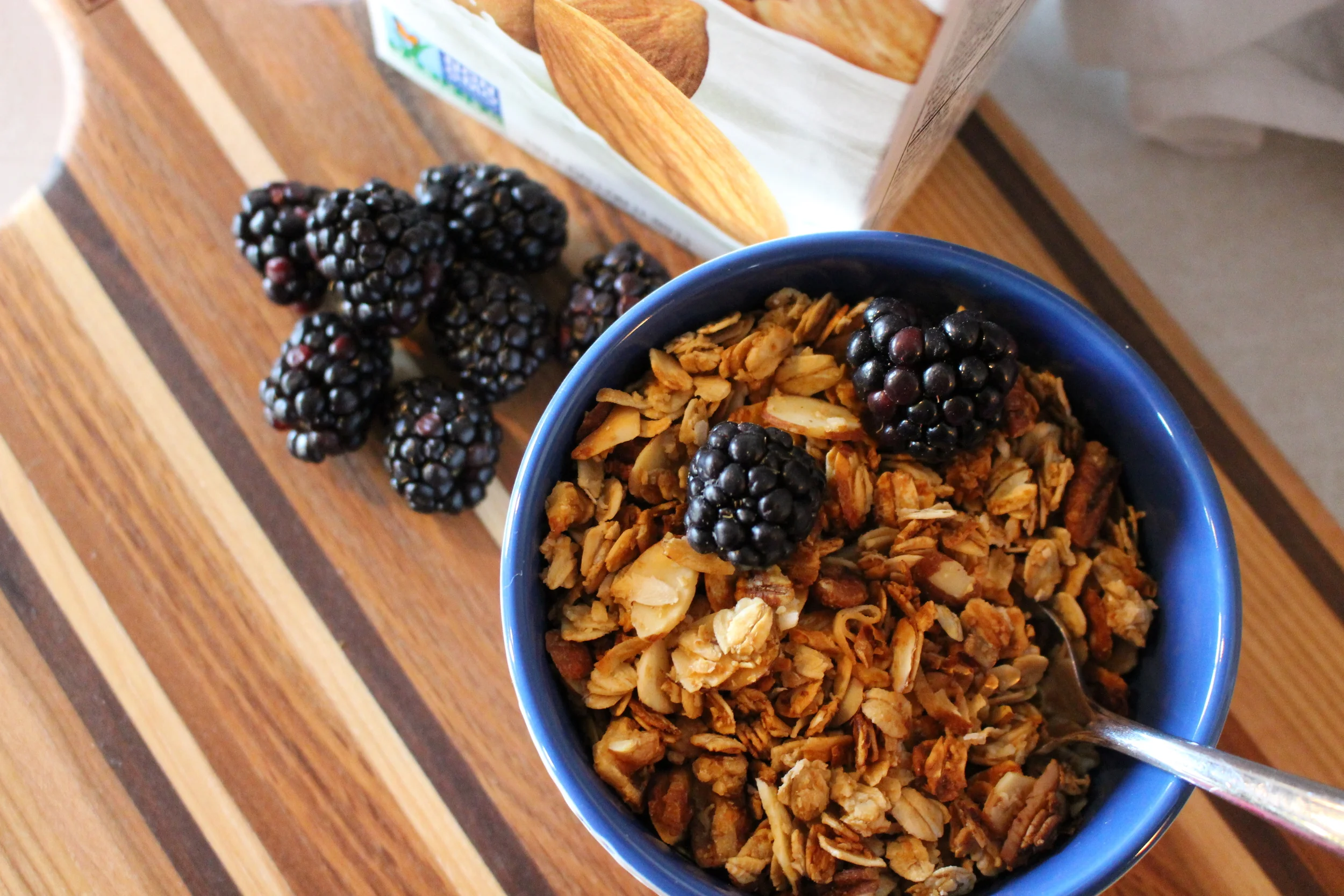 This granola is great with some vanilla almond milk or unsweetened yogurt!