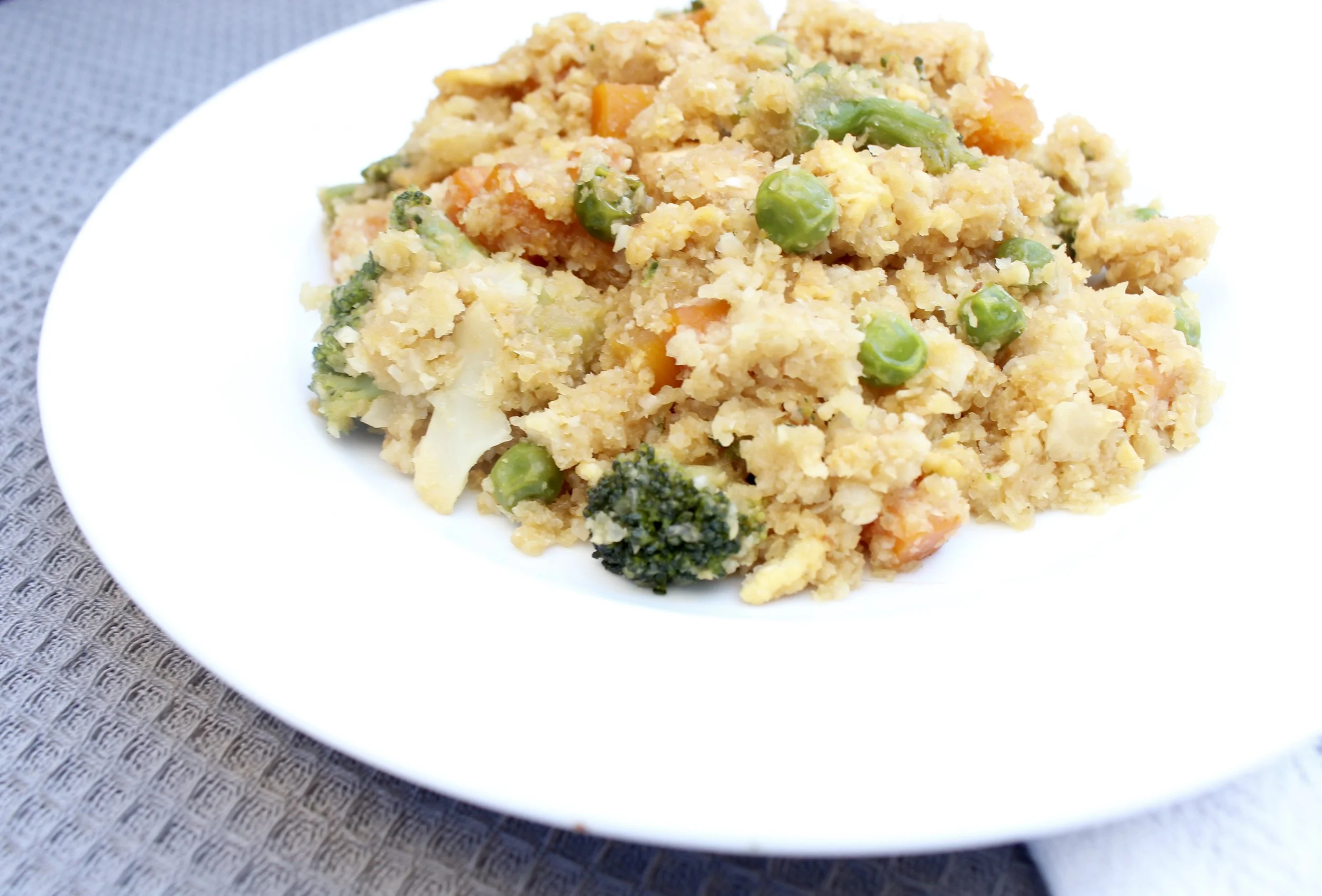 Healthier Chicken Fried Rice made with Cauliflower Rice