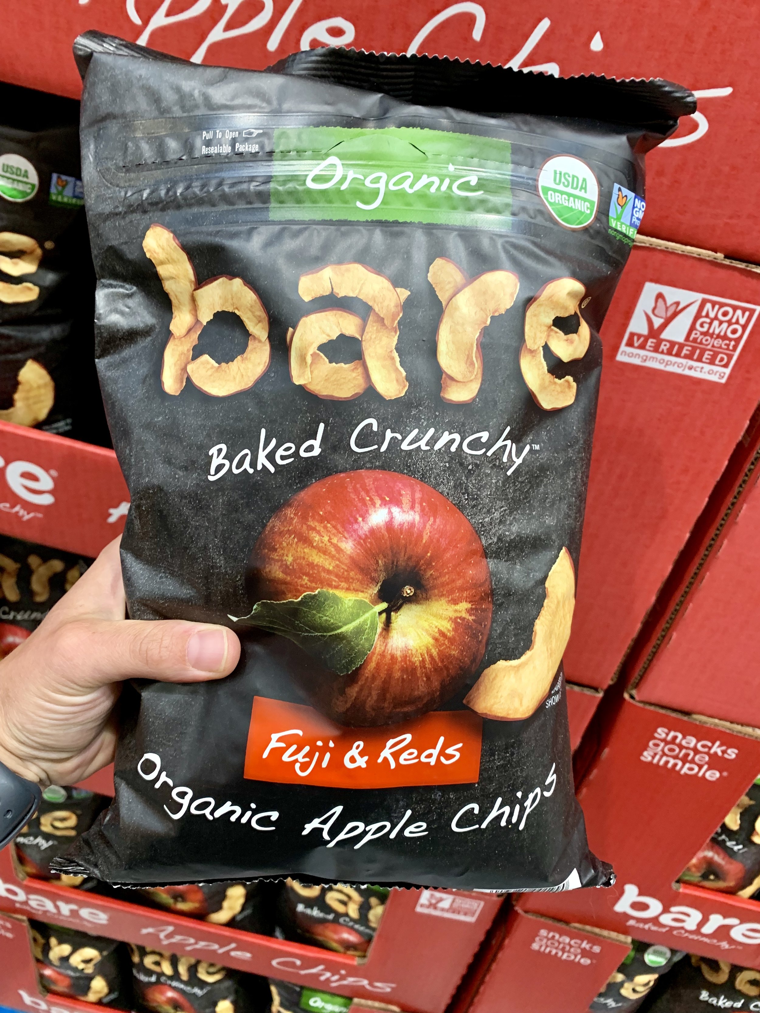  Bare Organic Apple Chips, Cinnamon, Gluten Free + Baked, Multi  Serve Bag, 3 Oz,Pack of 1