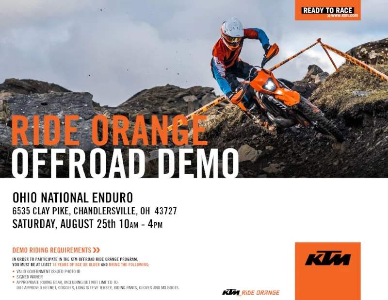 Check Out the KTM Demos on Saturday. 