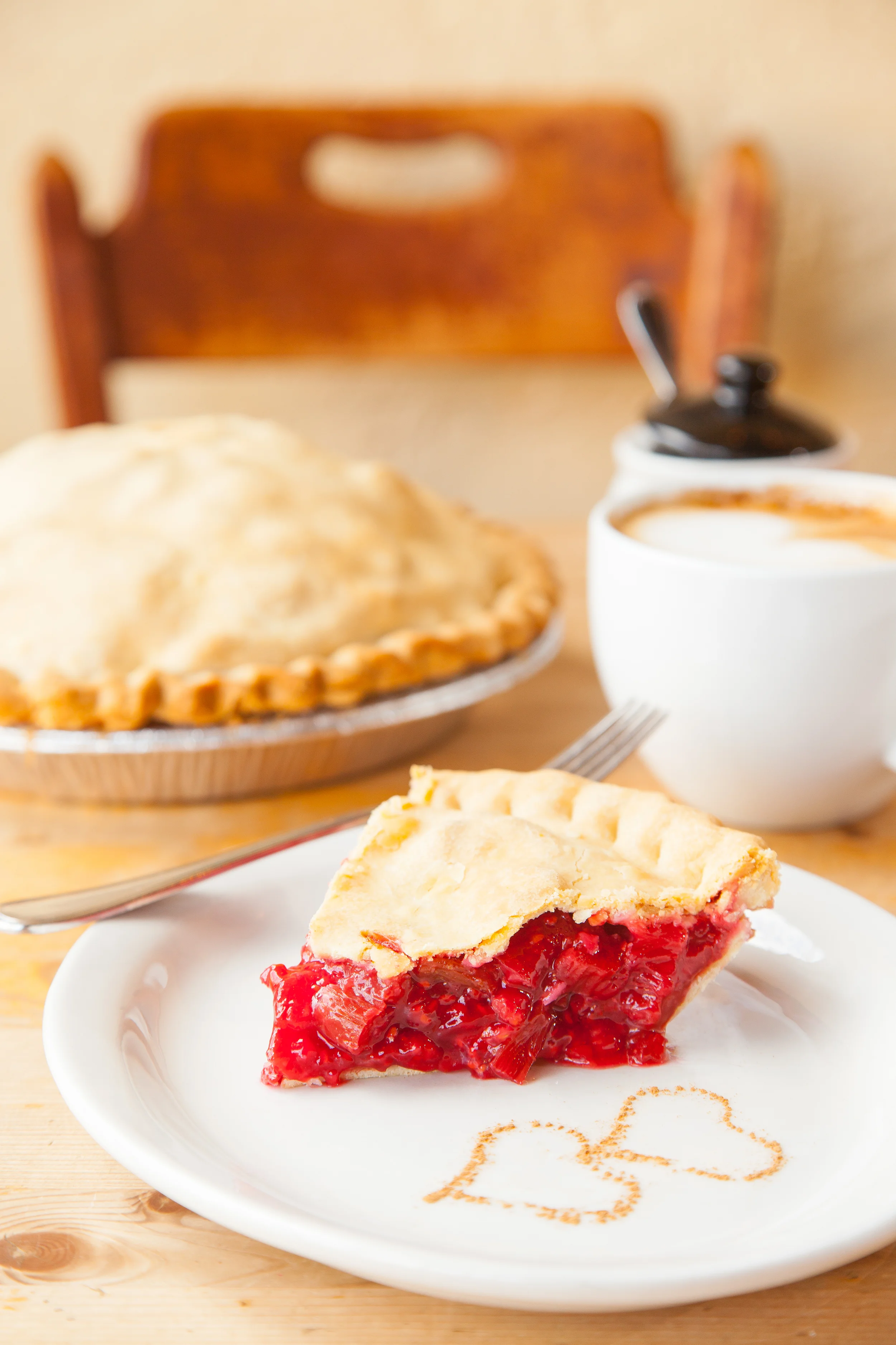 Popular favourite at Aphrodites - Raspberry Rhubarb Pie