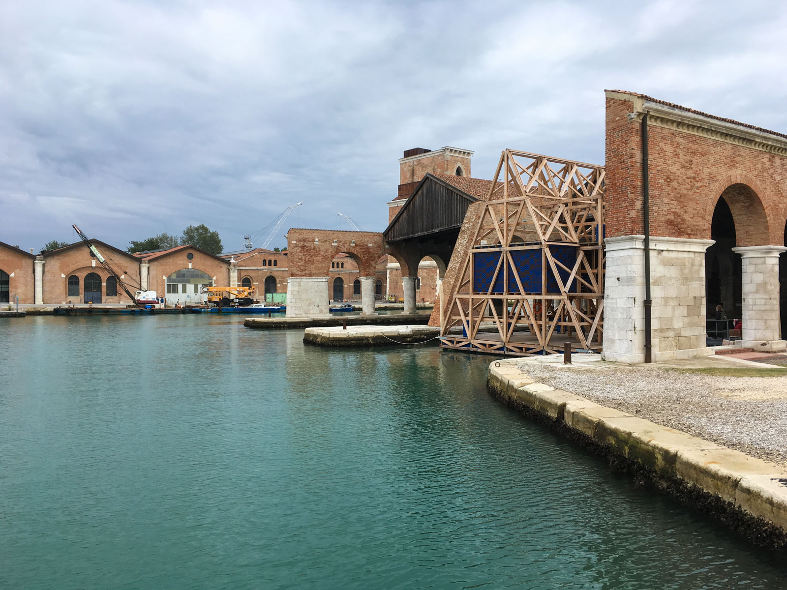 The outdoor area of the Arsenale, one of the venues of the Biennial in Venice.