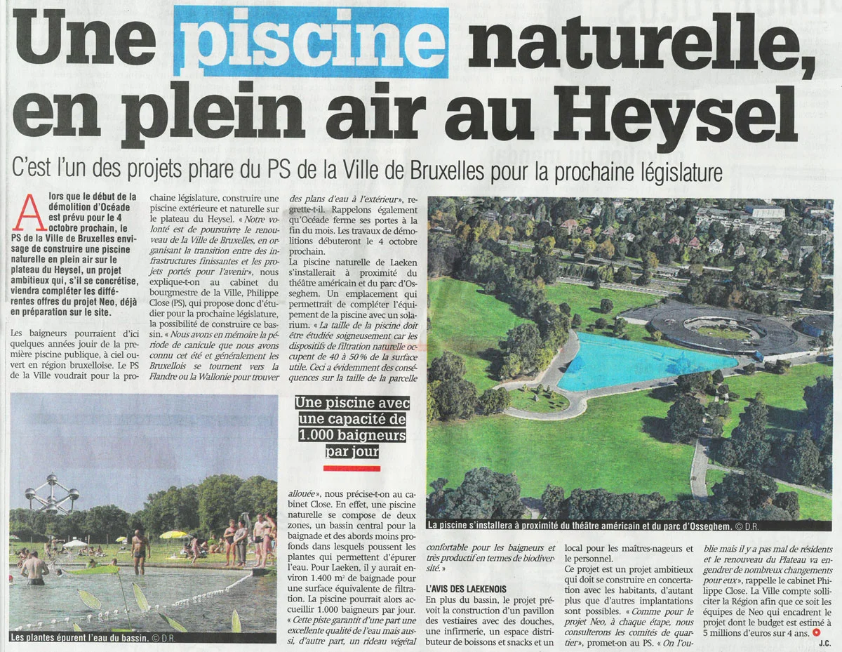 Brussels mayor proposes swimming pond