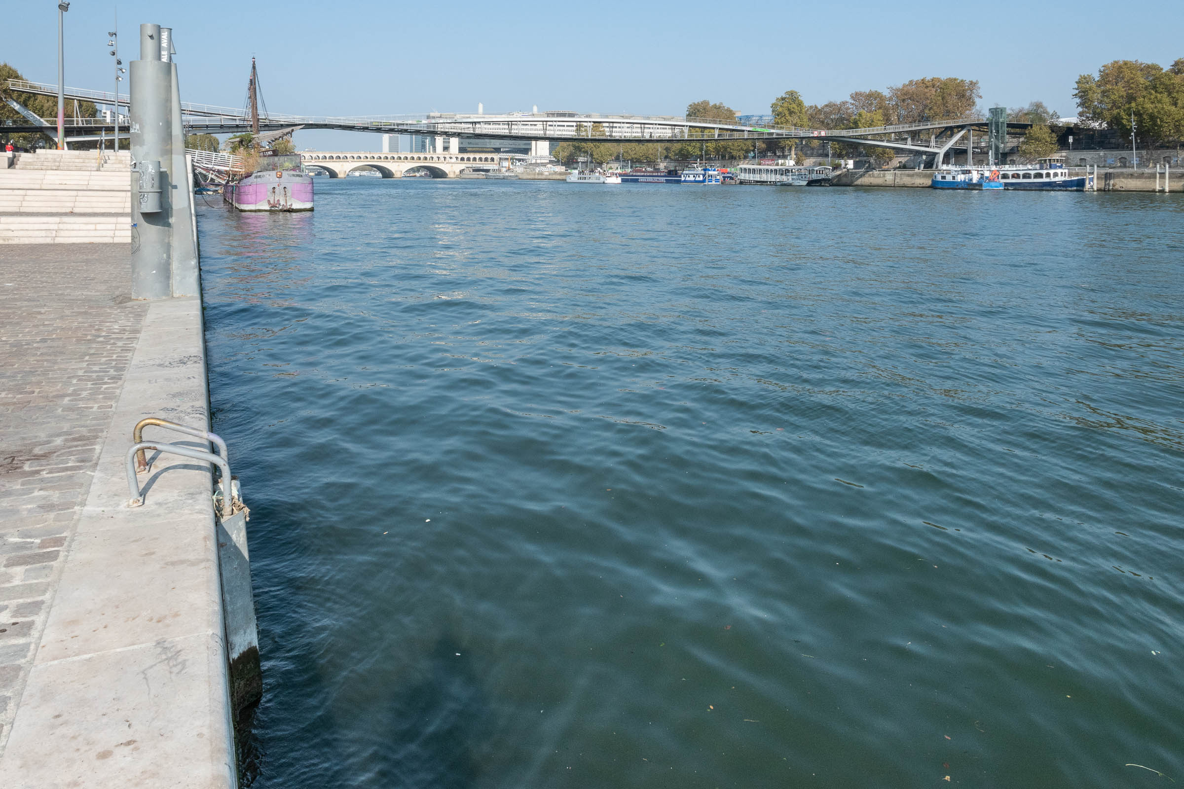  A ladder into the Seine river. What else do you need for swimming? 