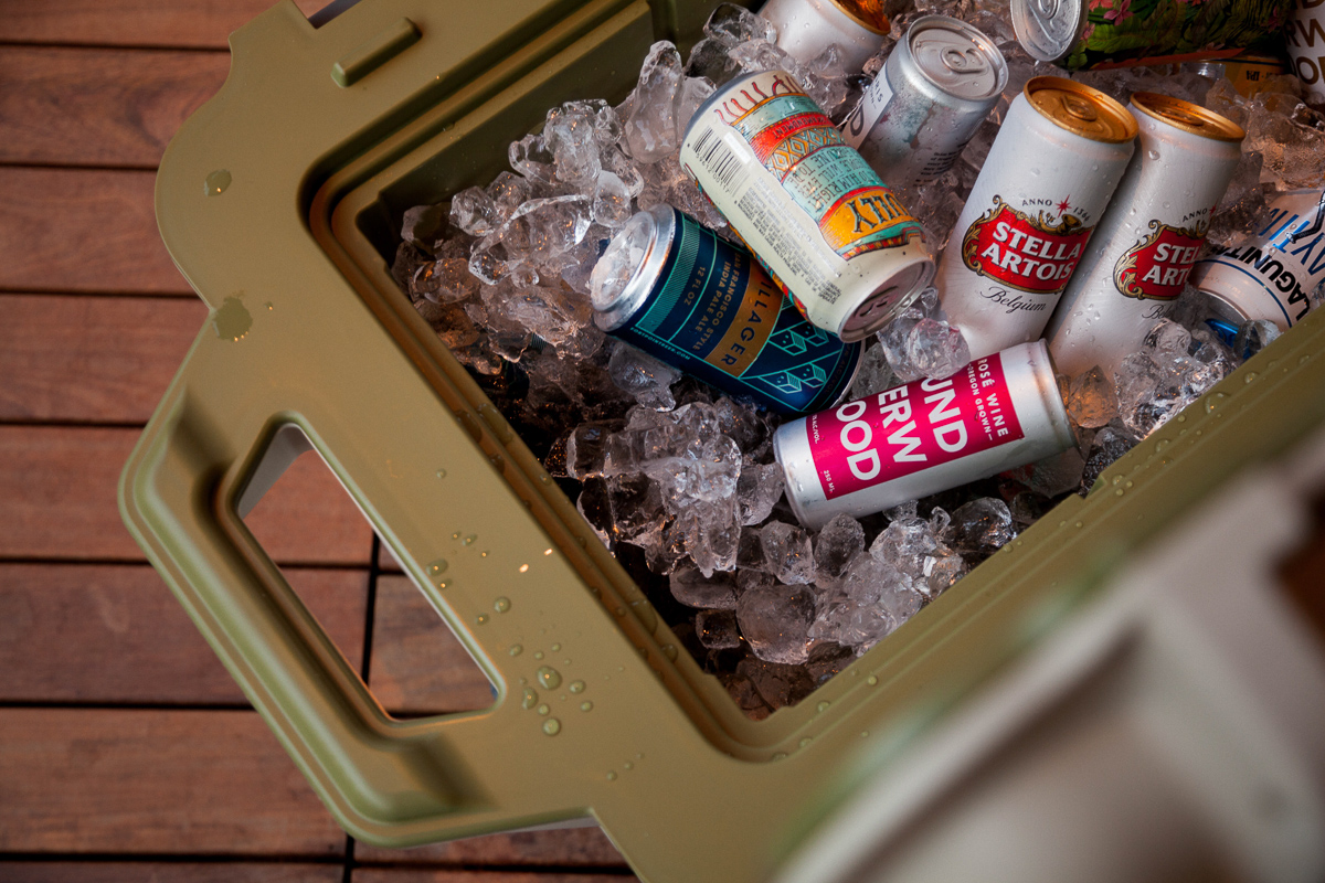 Those indestructible OtterBox coolers keeping our libations chilled.