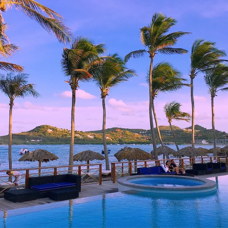 Hanging out poolside in St-Barth