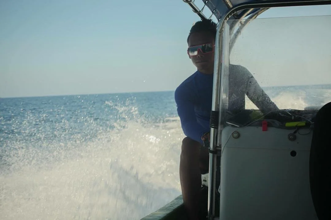 For a conservation project to have a chance of success, the local community must be considered, engaged and preferably involved. Aliv, here, was the trusty boatman for a coral reef mapping project on the Perhentian Islands, Malaysia. His role not onl