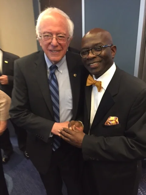 Senator Bernie Sanders with Armstrong Williams at the White House Correspondents dinner. (Courtesy: Armstrong Williams)