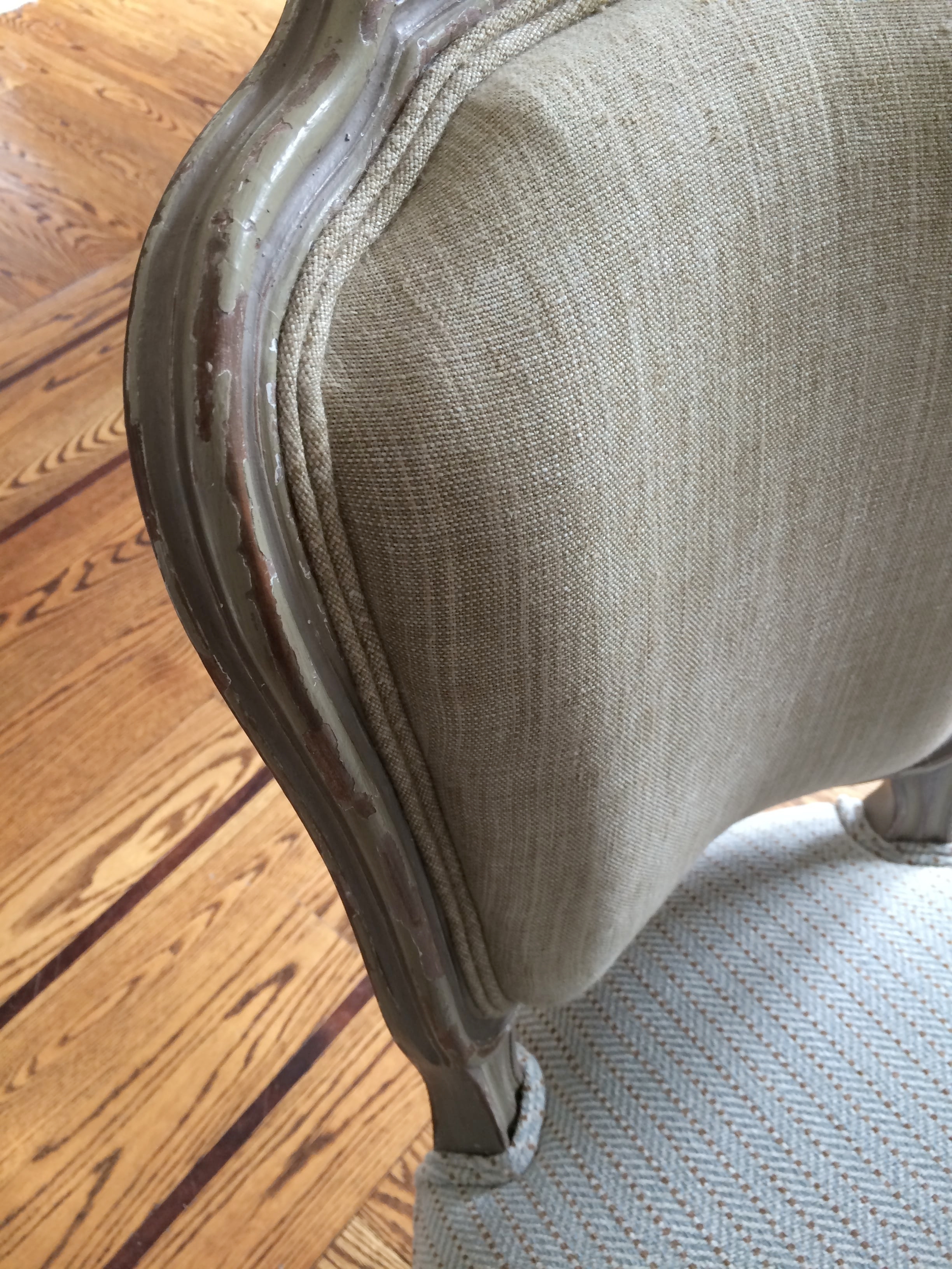 Constrating textures can update beautiful antique chairs and give much visual interest.