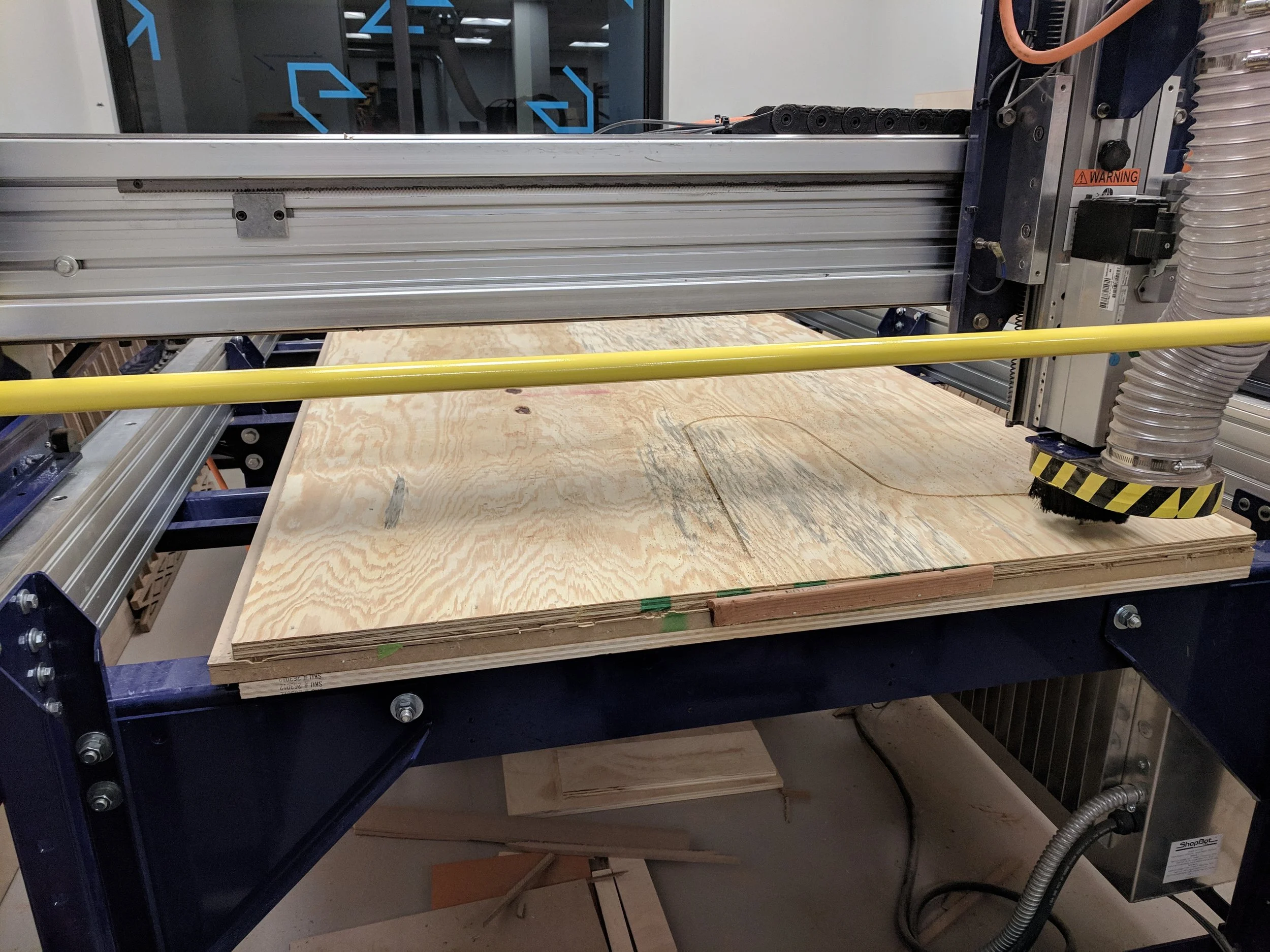 slicing up the plywood