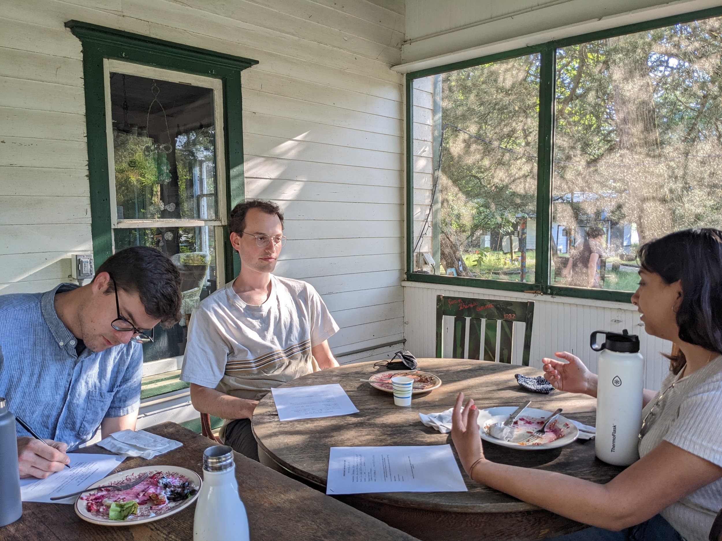  The AO crew having dinner at the old Ox Bow Inn 