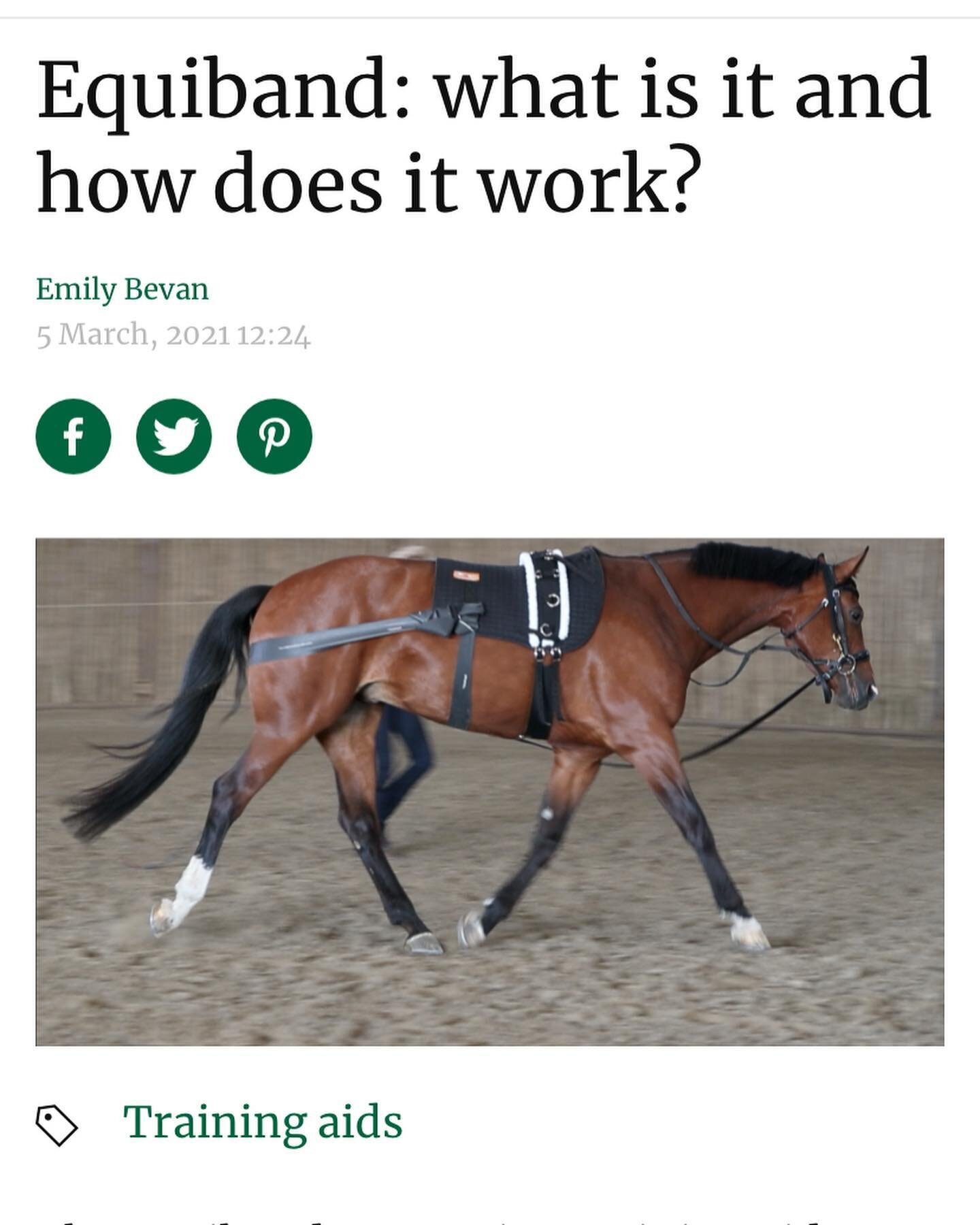 La popular revista inglesa Horse & Hound ha publicado hoy un artículo sobre el sistema Equiband. Reiterando al igual q en nuestros escritos pasados el valor de esta herramienta de entrenamiento y rehabilitación (comprobado en estudios científi
