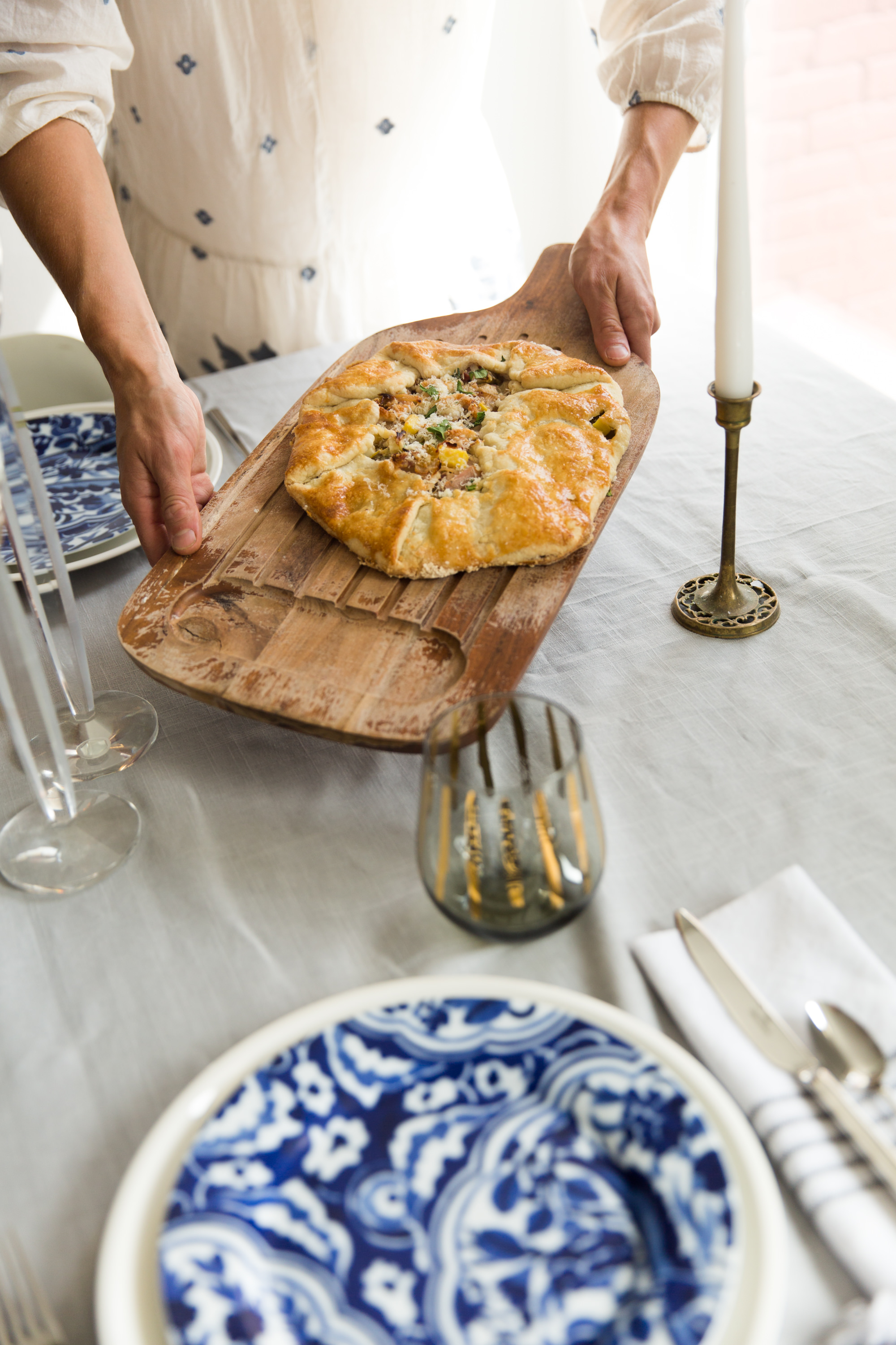 Placing Galette On Table
