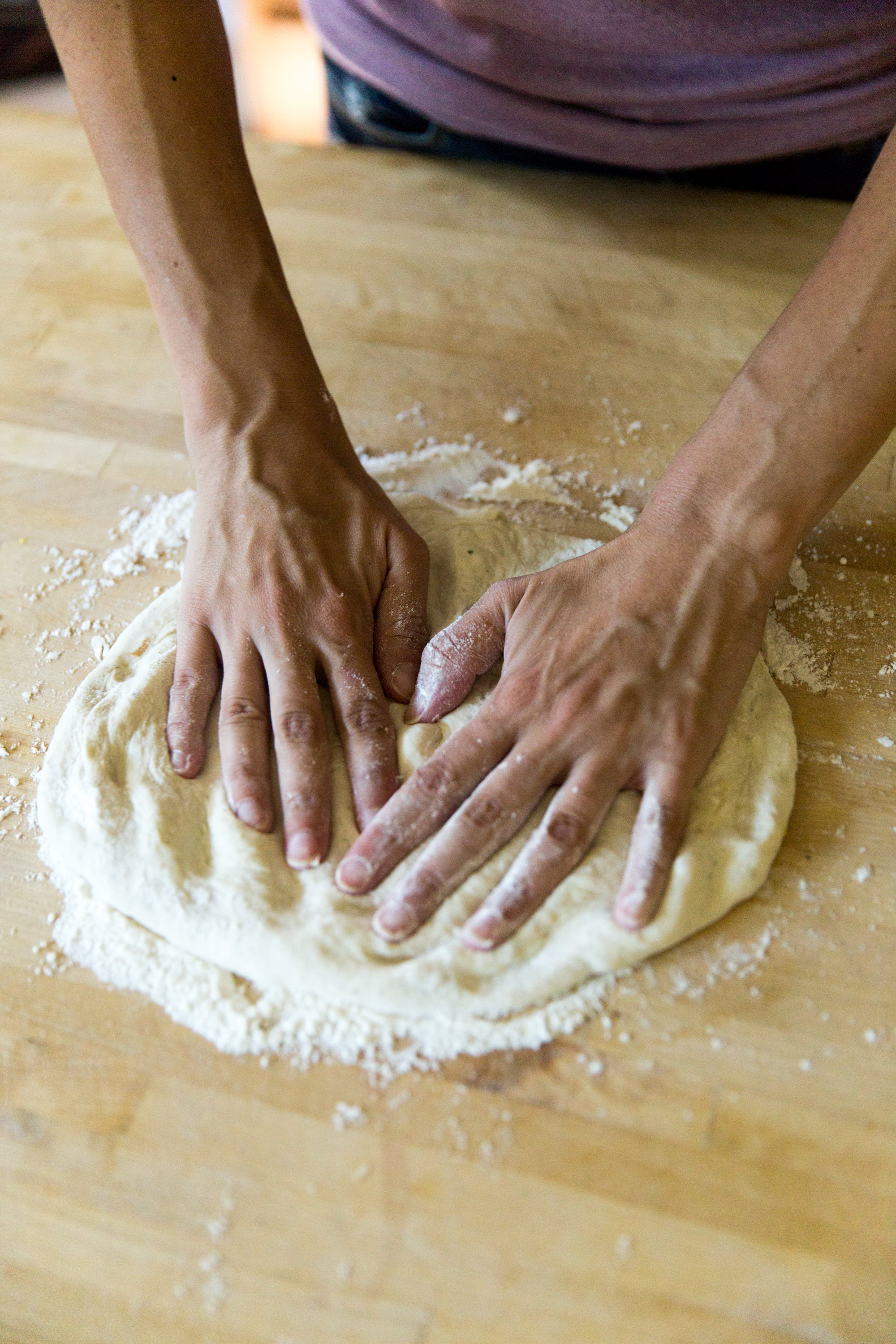Forming Pizza Dough