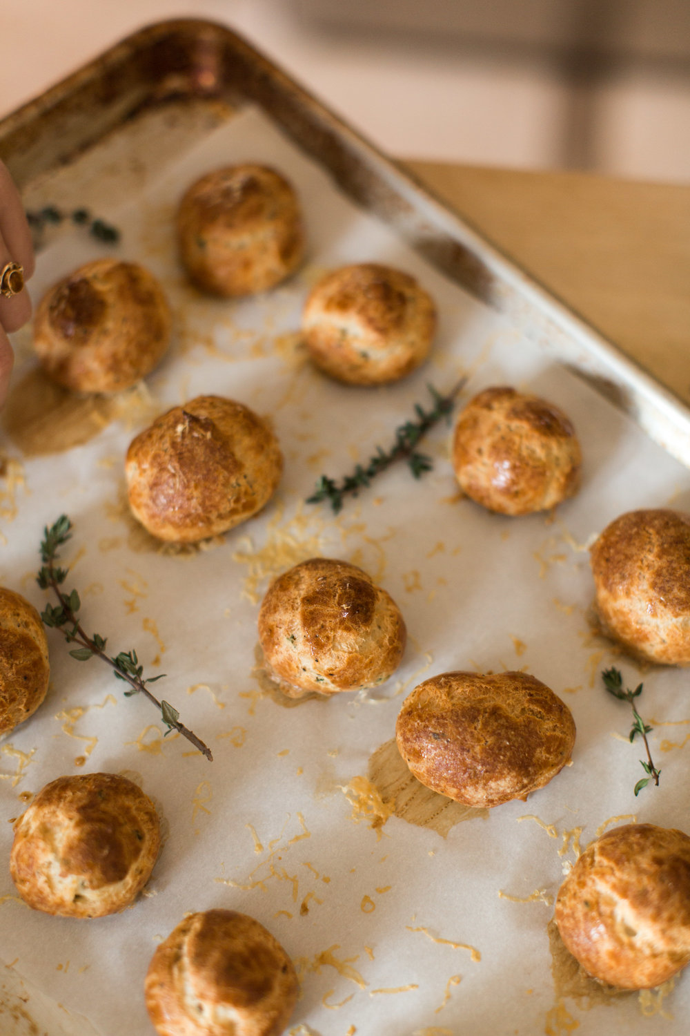gougères with thyme