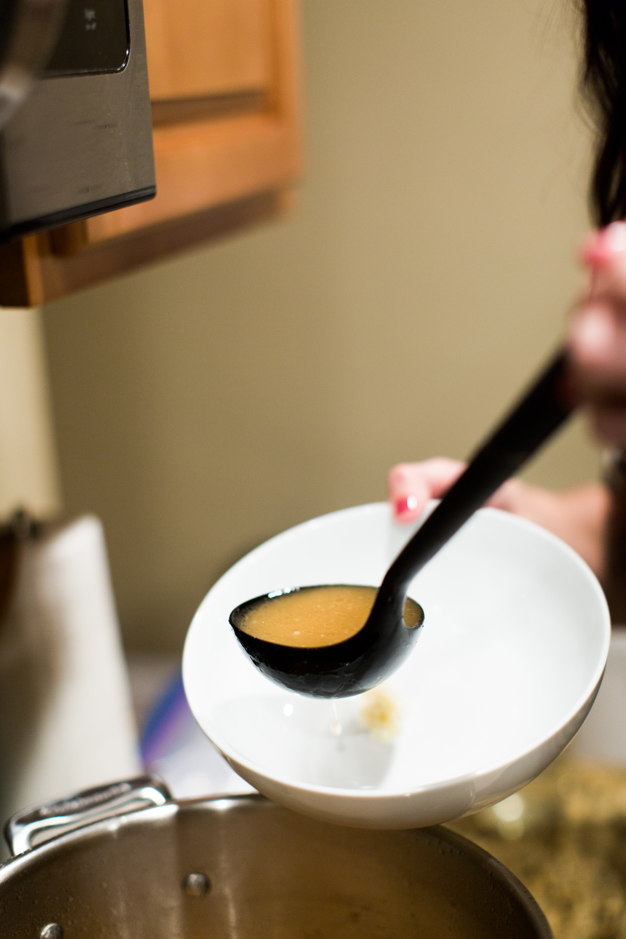 Pouring Ramen Broth