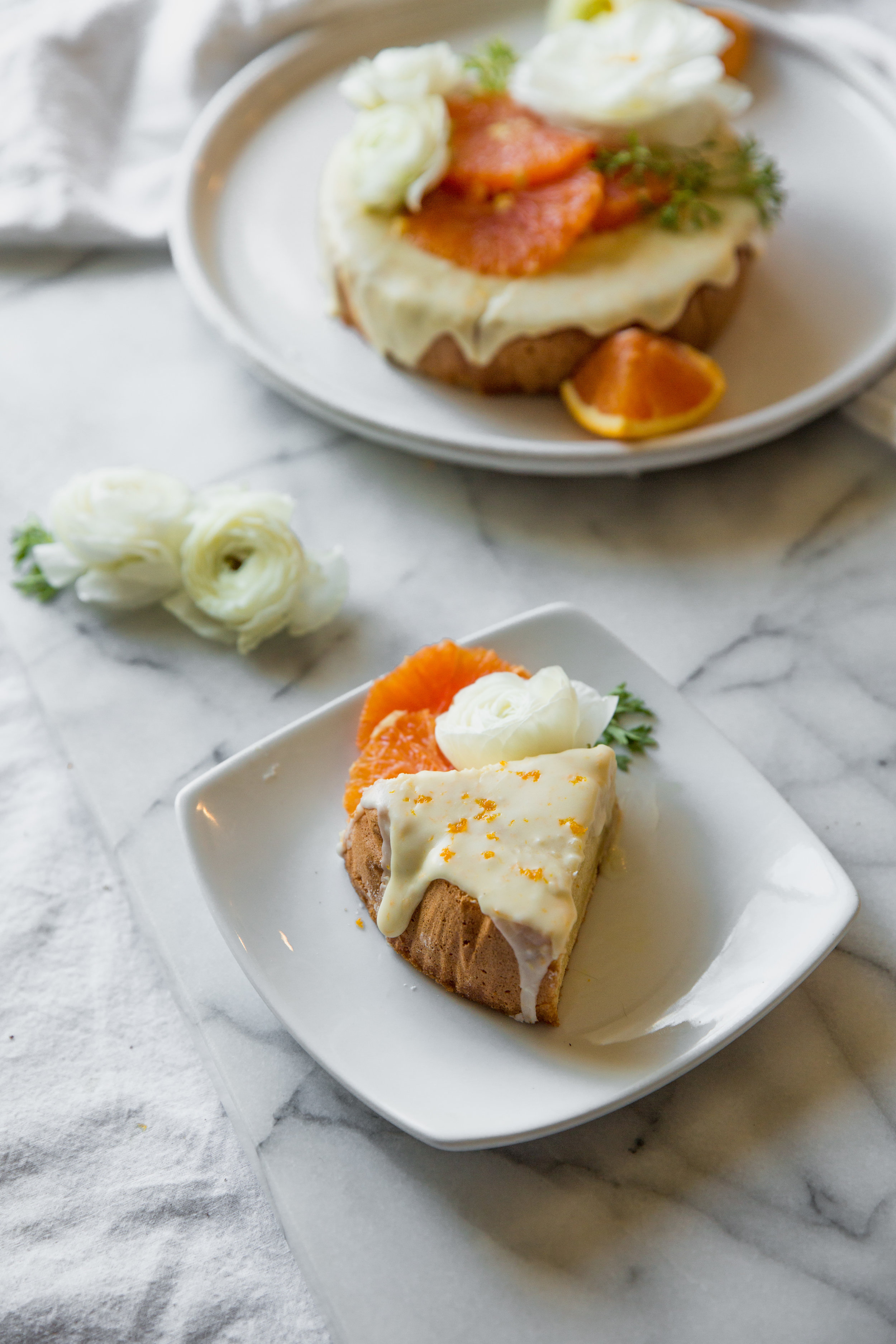 fresh slice of citrus chiffon cake