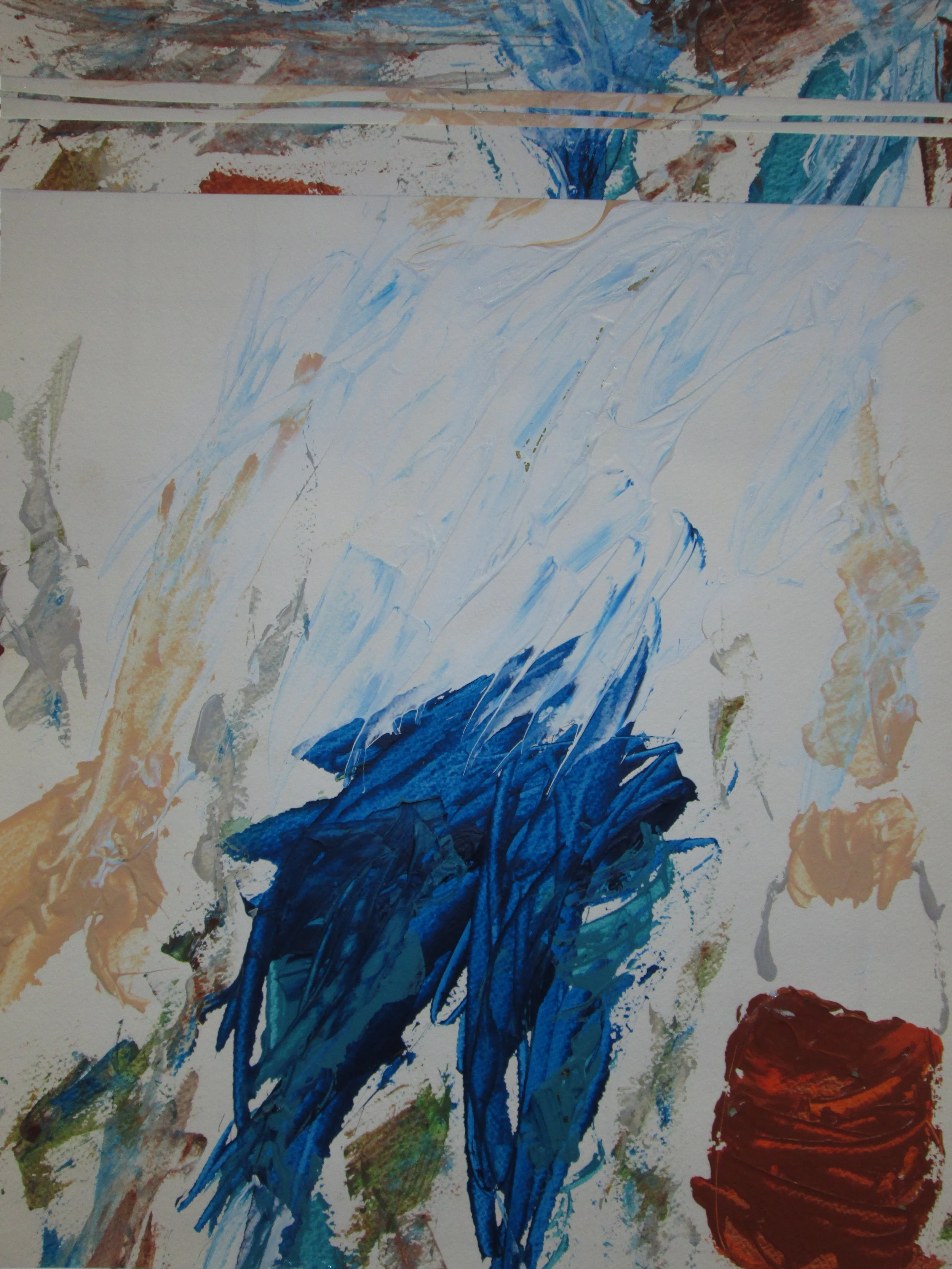 Zach moving through the garden acrylic