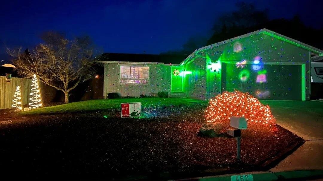 Enjoying the lights of the season.