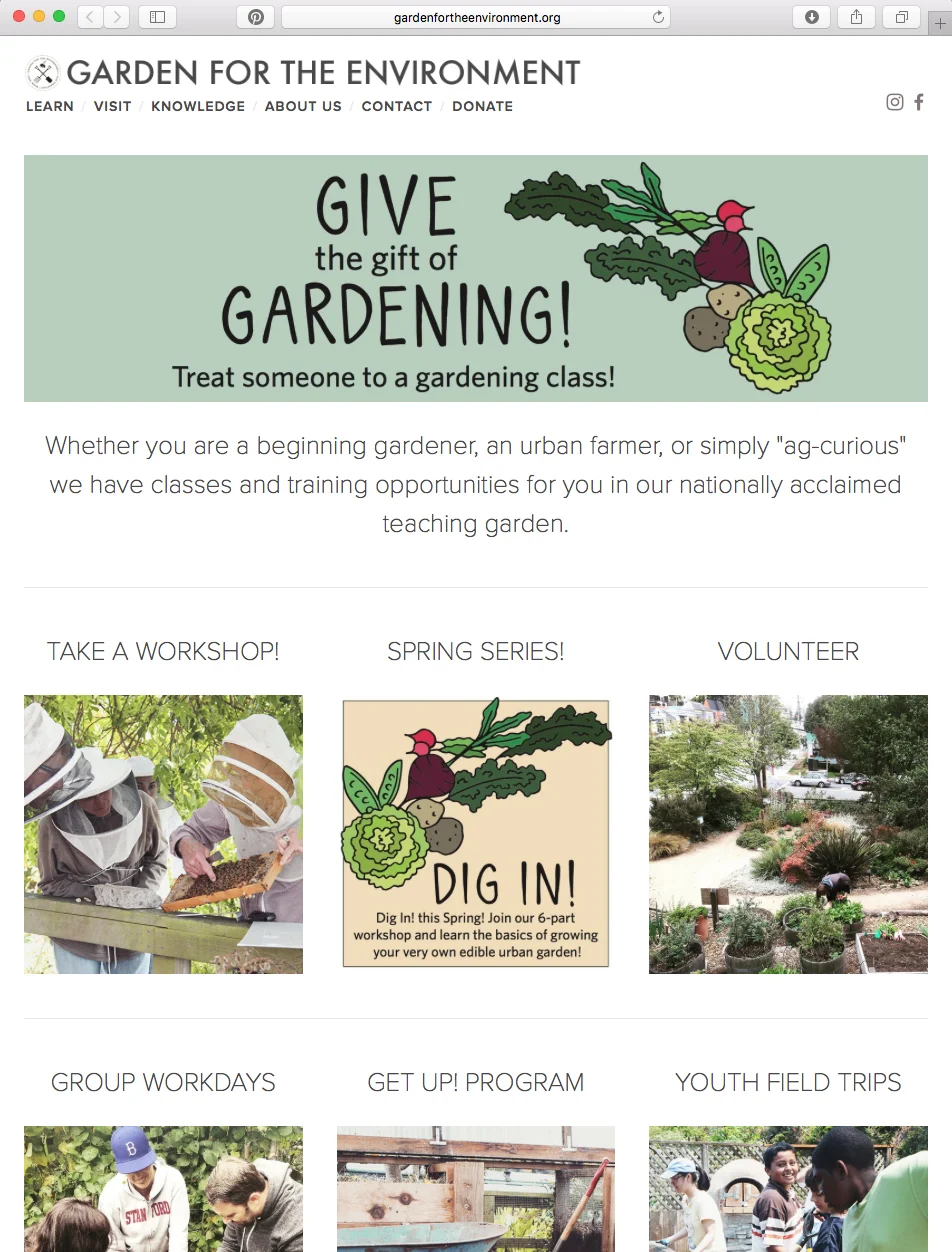 Images and banners featured on the GFE homepage