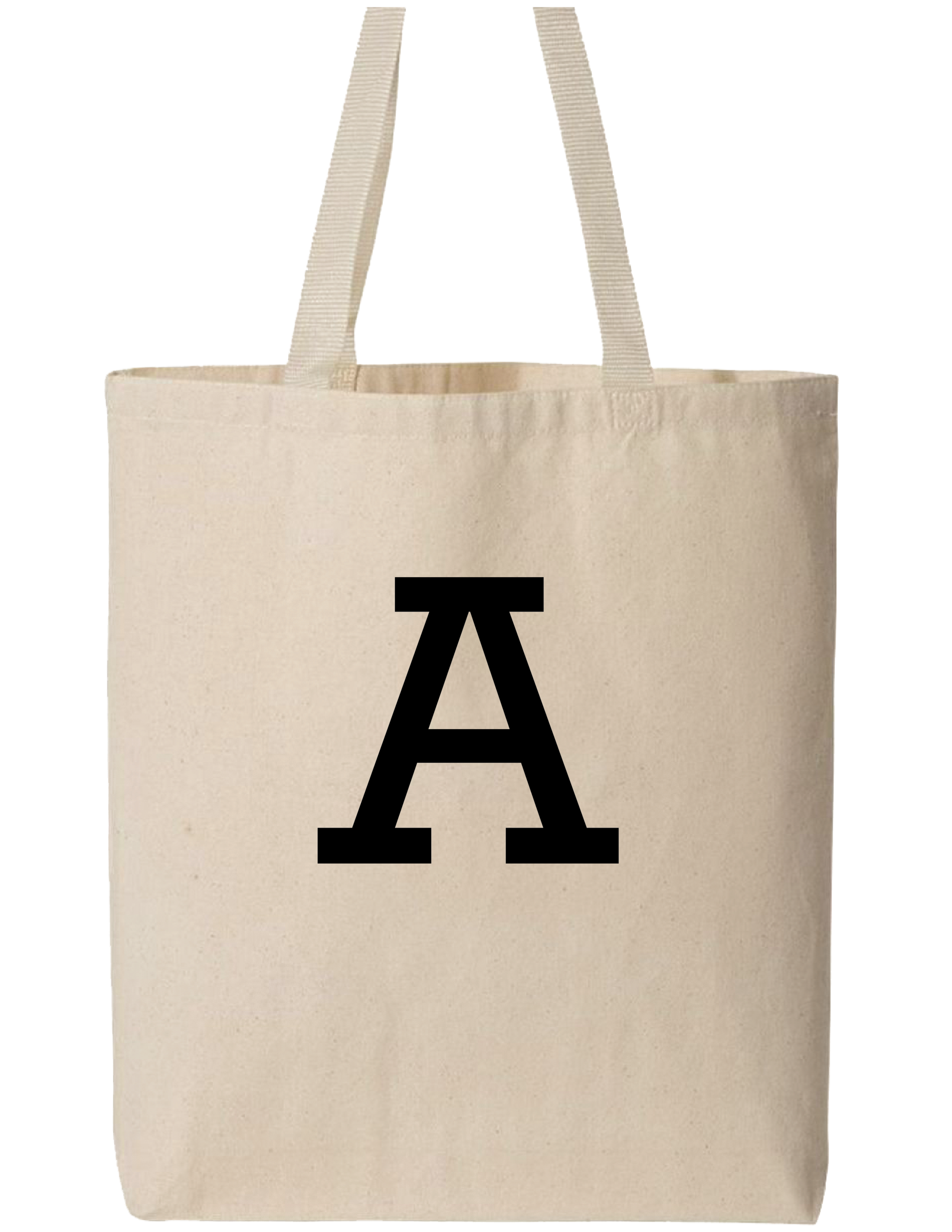 Monogram Single Letter Block Tote Bag