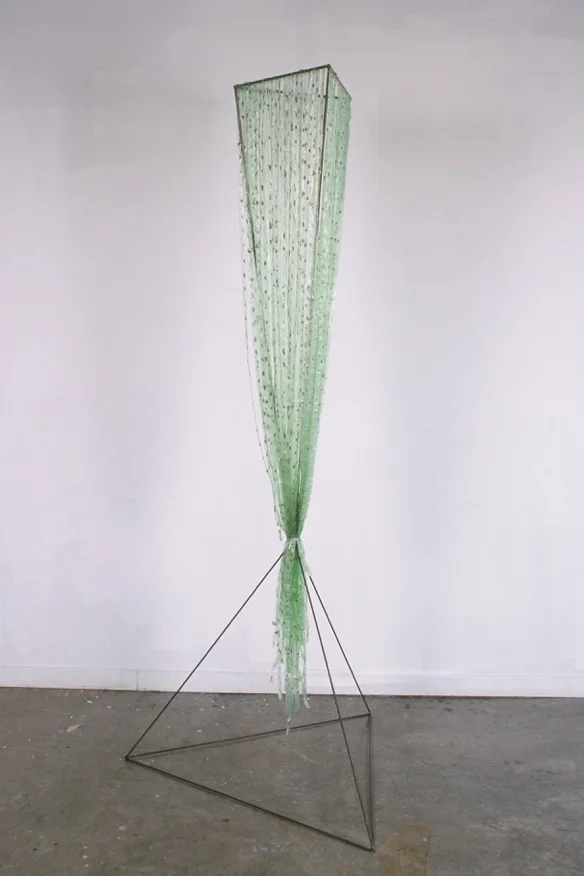 "Balance" Seed tapes and steel. &nbsp;92" x 40 1/2” x 40 1/2”