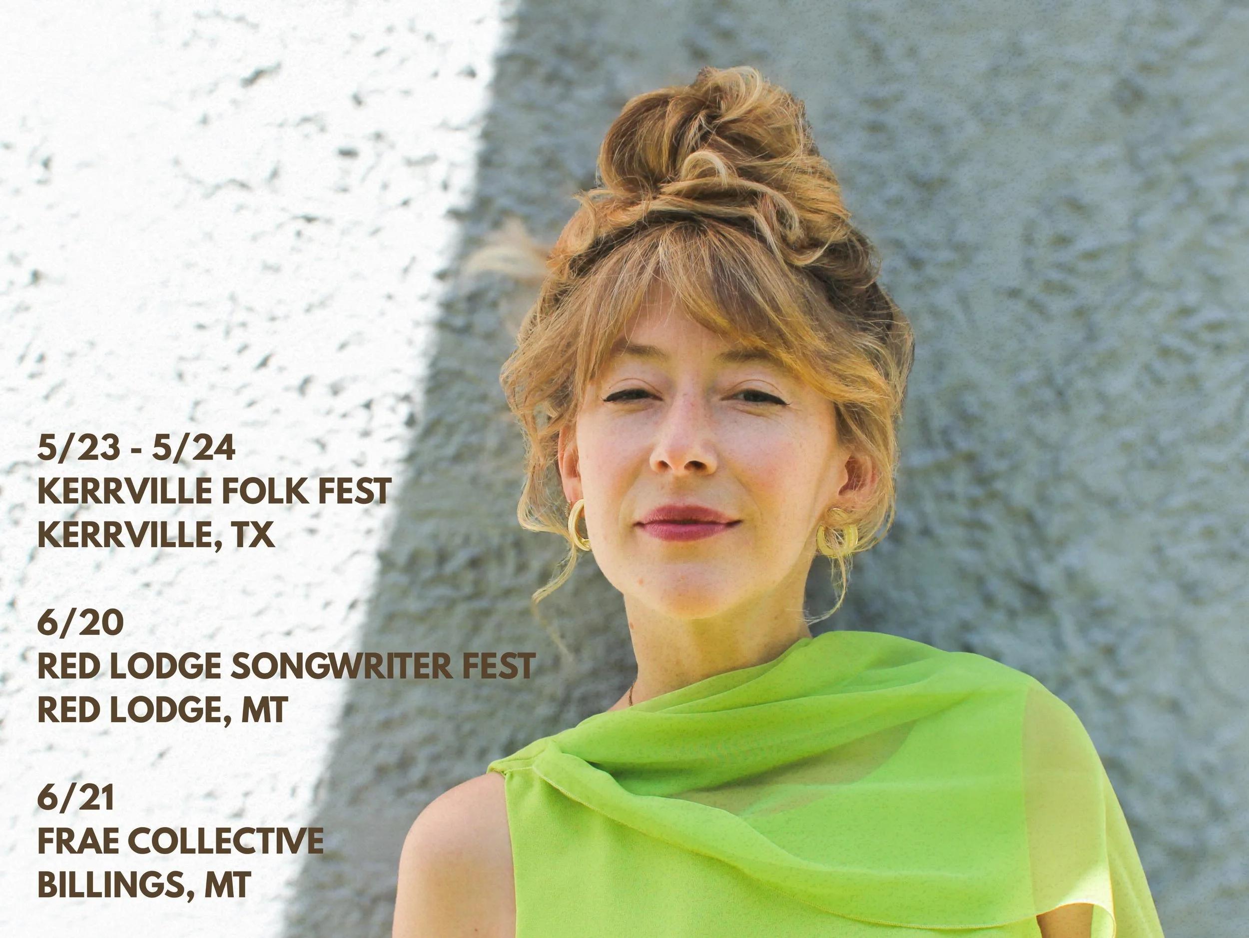 New shows! New songs! New states to explore! New photos, thanks to Bobby and my mom (who held a cardboard box over her head to block the sun from my eyes)!