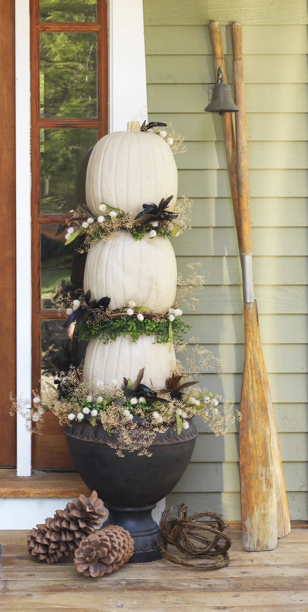 This pumpkin topiary I made for DIY NETWORK does double duty-- great for the fall, Thanksgiving and Halloween. So pretty. http://www.diynetwork.com/how-to/make-and-decorate/decorating/6-ways-to-make-a-pumpkin-topiary-pictures