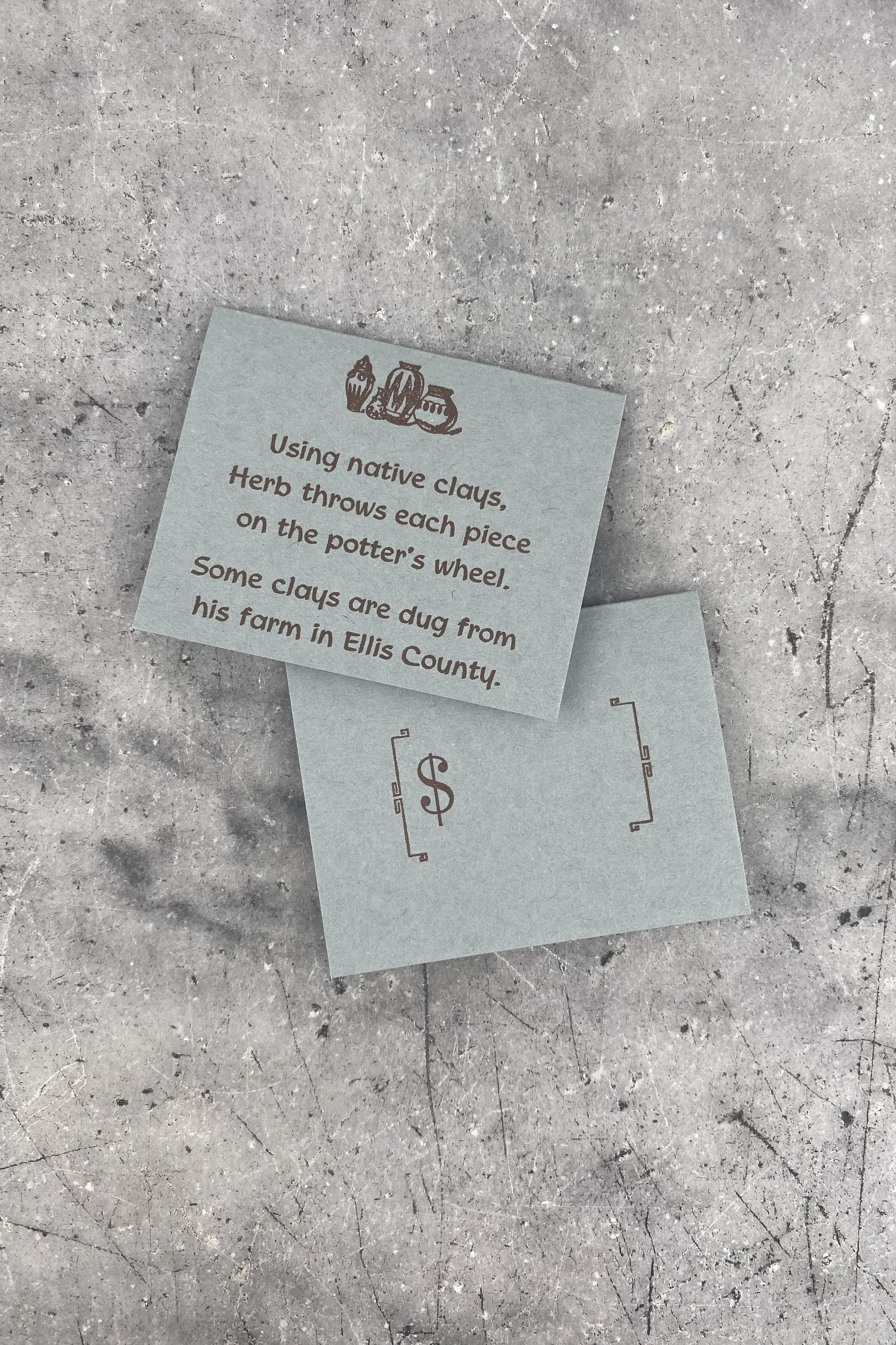 one color, double sided, scored & folded price tags