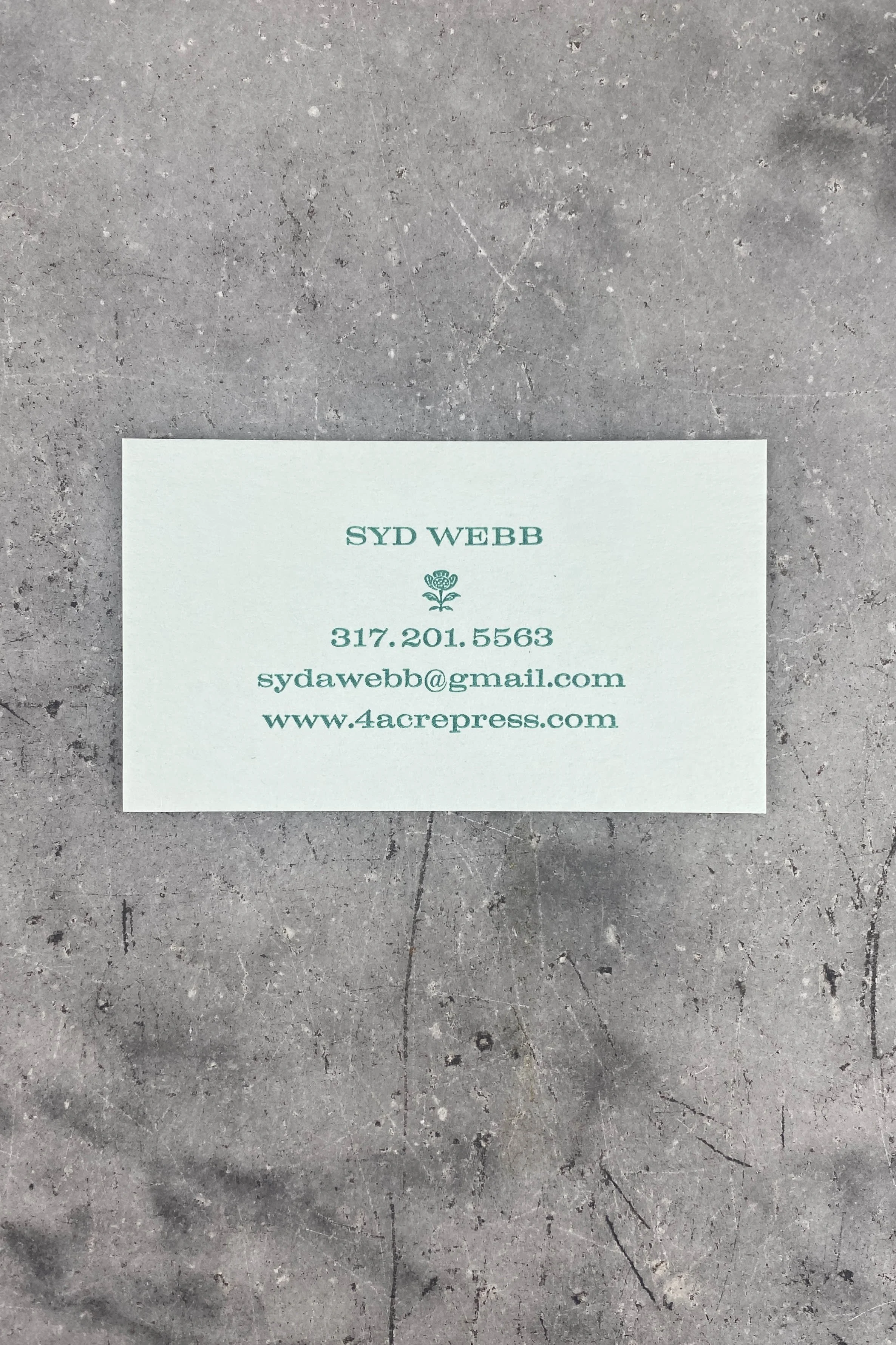 single sided, one color, specialty paper, business card
