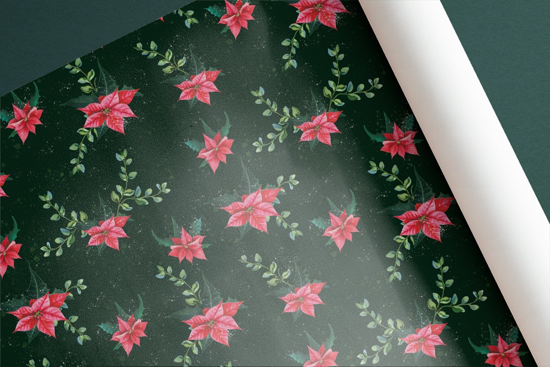  Christmas star pattern on a wrapping paper 