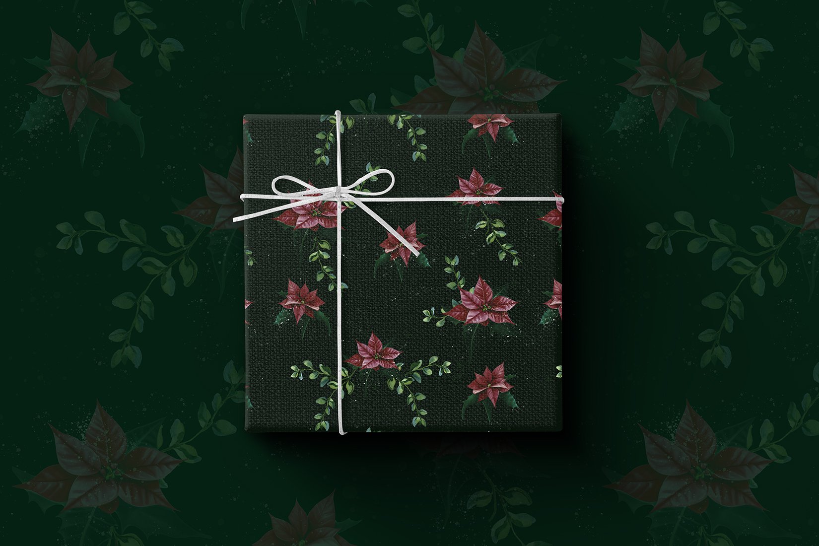  Christmas star pattern on a gift box 
