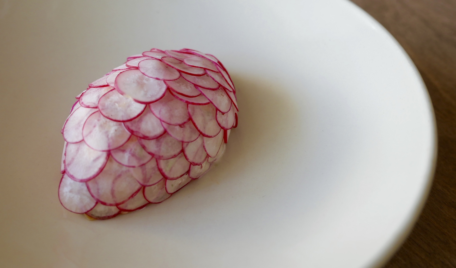 SMOKED PETUNA OCEAN TROUT RILLETTE, RADISH, ALMOND