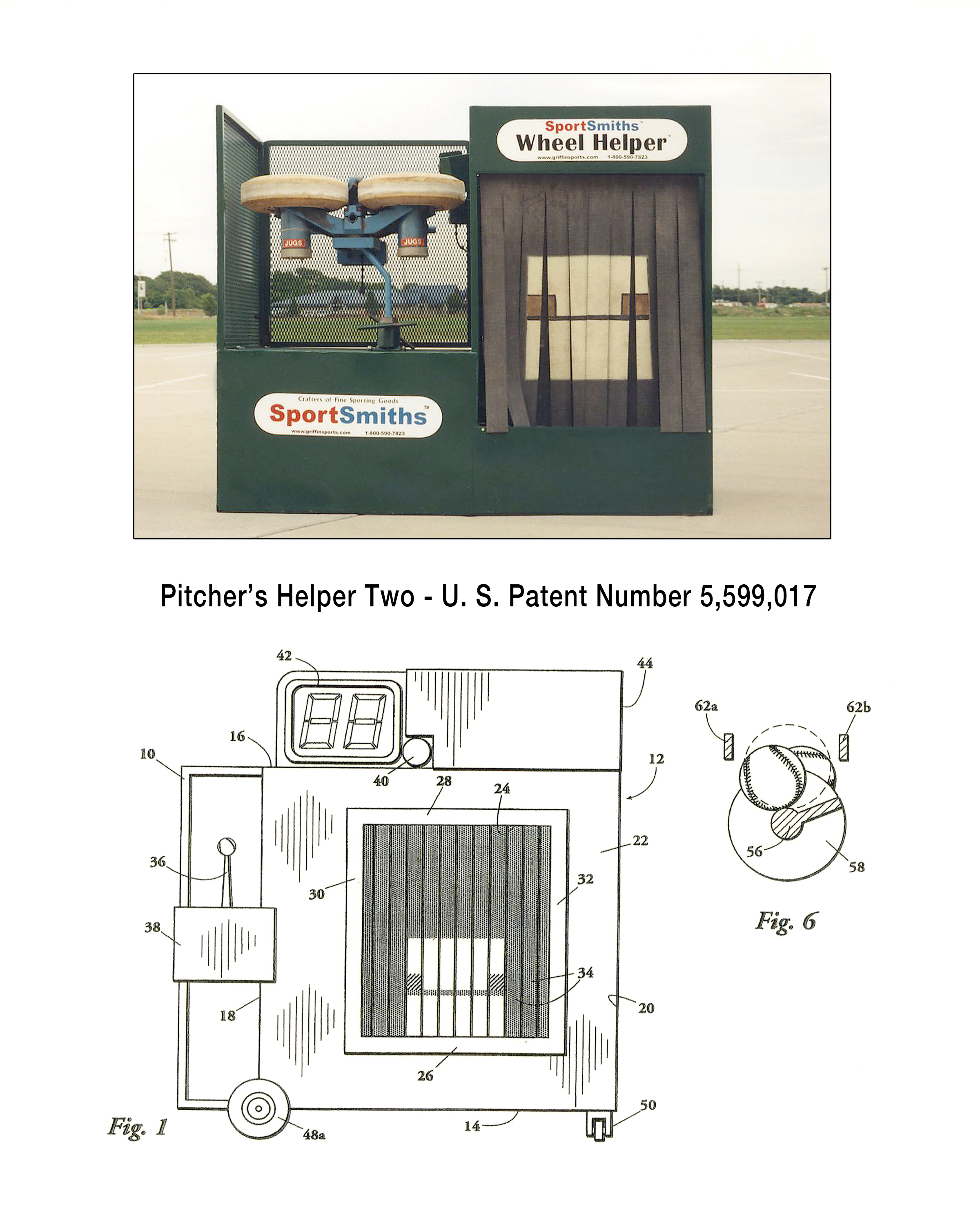 Pitcher's Helper Two - U.S. Patent No. 5,599,017
