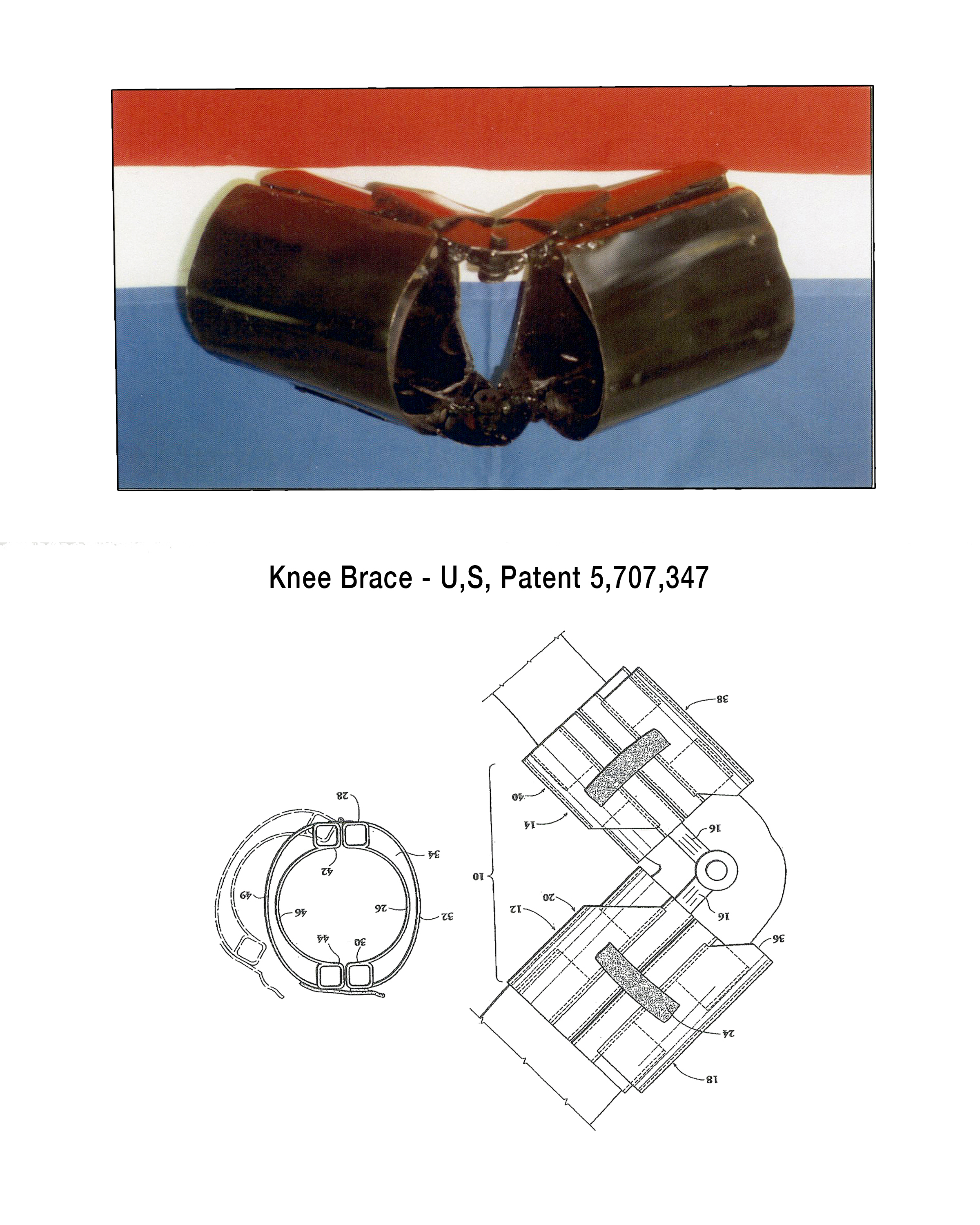 Knee Brace – U.S. patent number 5,707,347