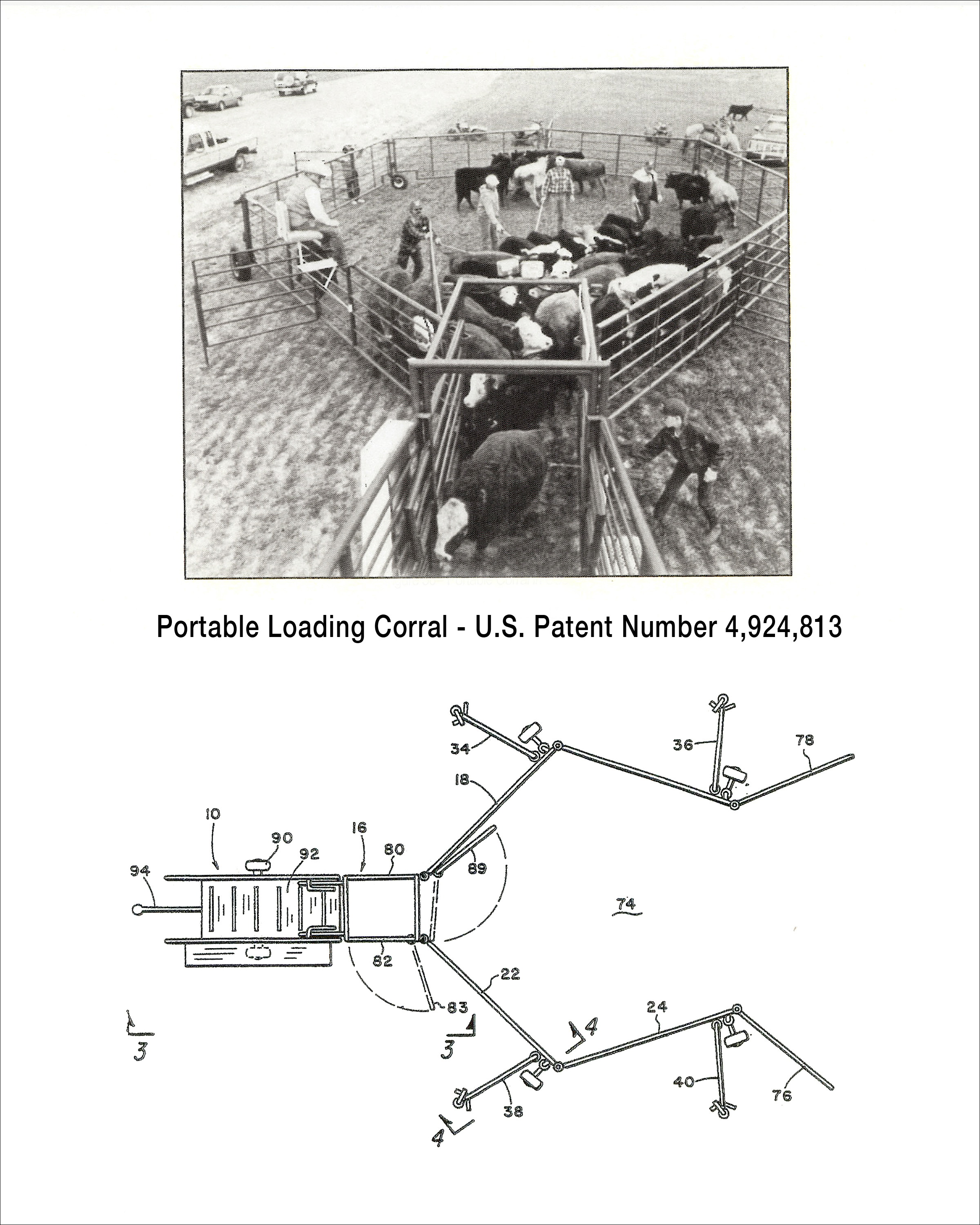 Portable Loading Corral - U.S. Patent No. 4,924,813