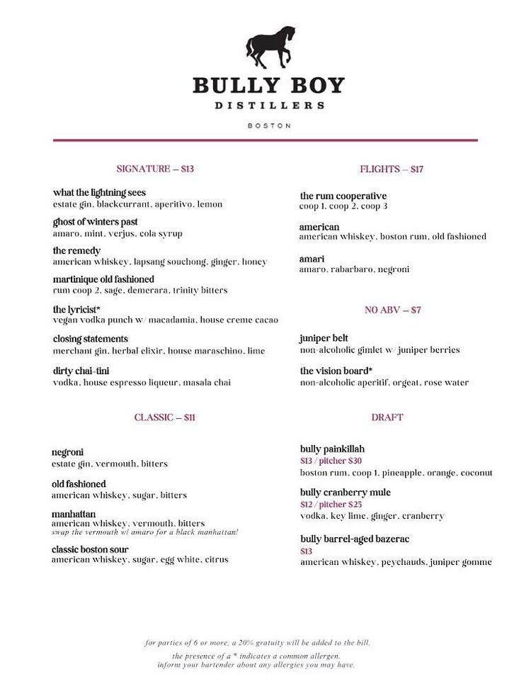 Cocktail Bar — Bully Boy Distillers