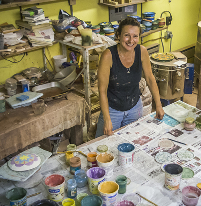 Hard at work in my studio!