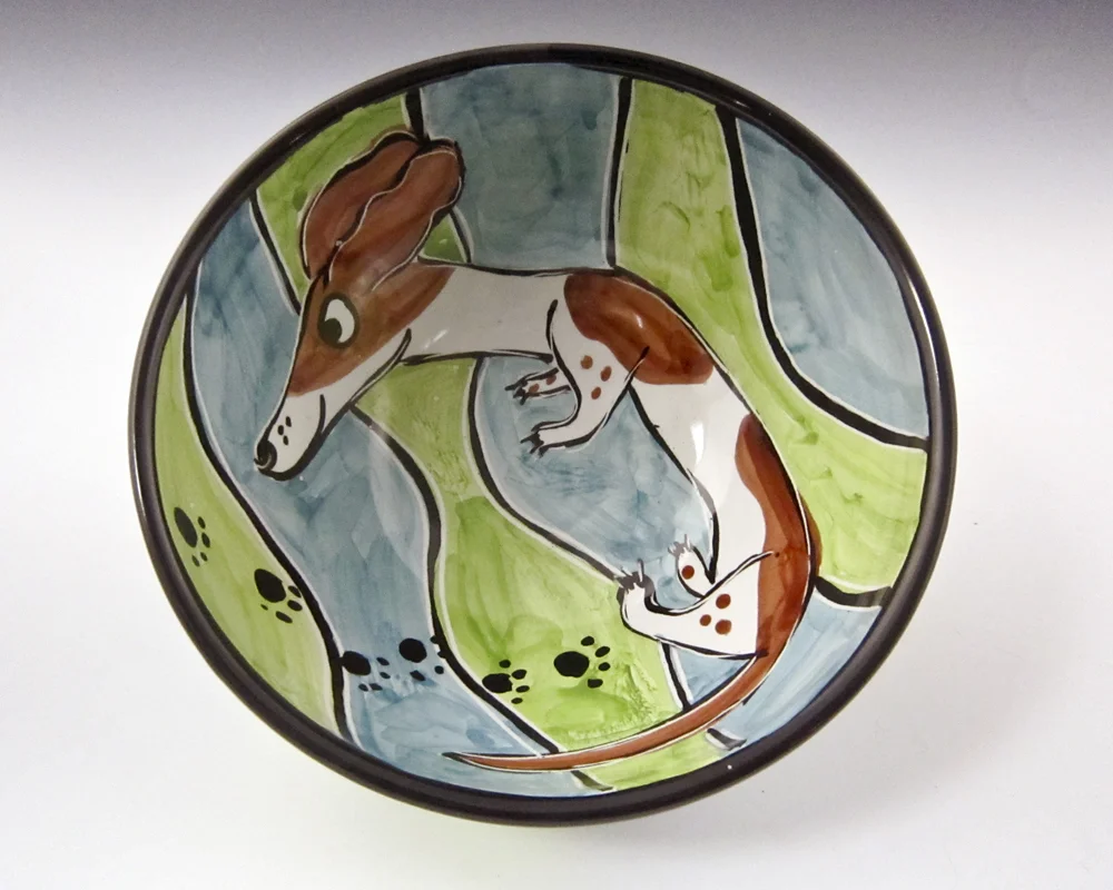 Brown and White Doxie Bowl