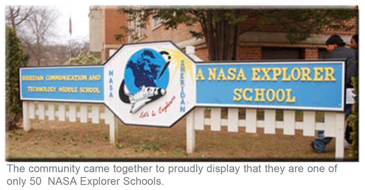 NASA Explorer School building sign