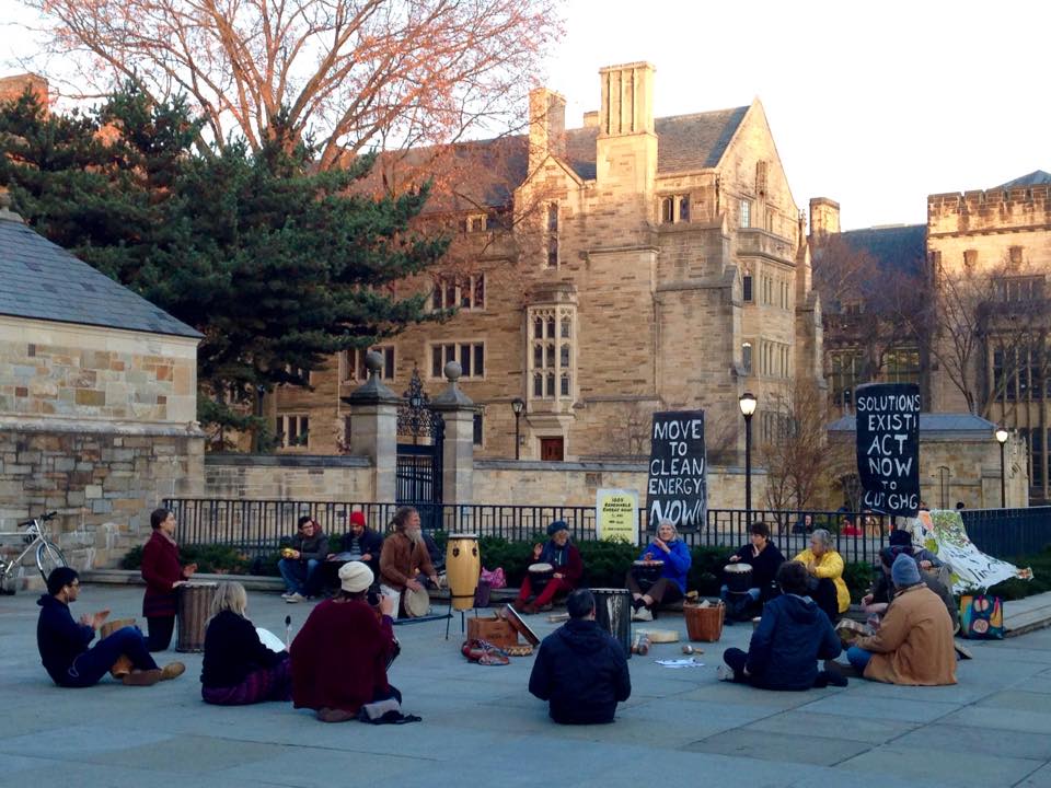 Gathering at Yale Cross Campus