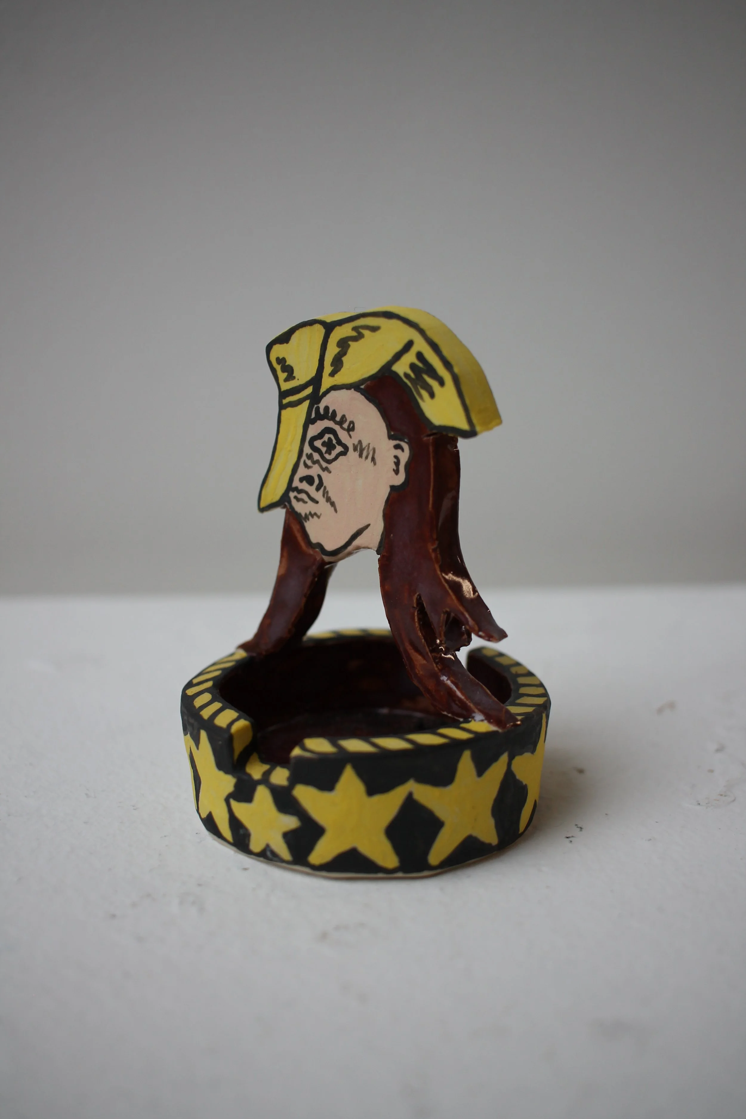  THOMAS LEWIS  YELLOW COWBOY, 2023 CERAMIC  3”x3”x4”  email info@goodmotherstudio.com for inquiry   