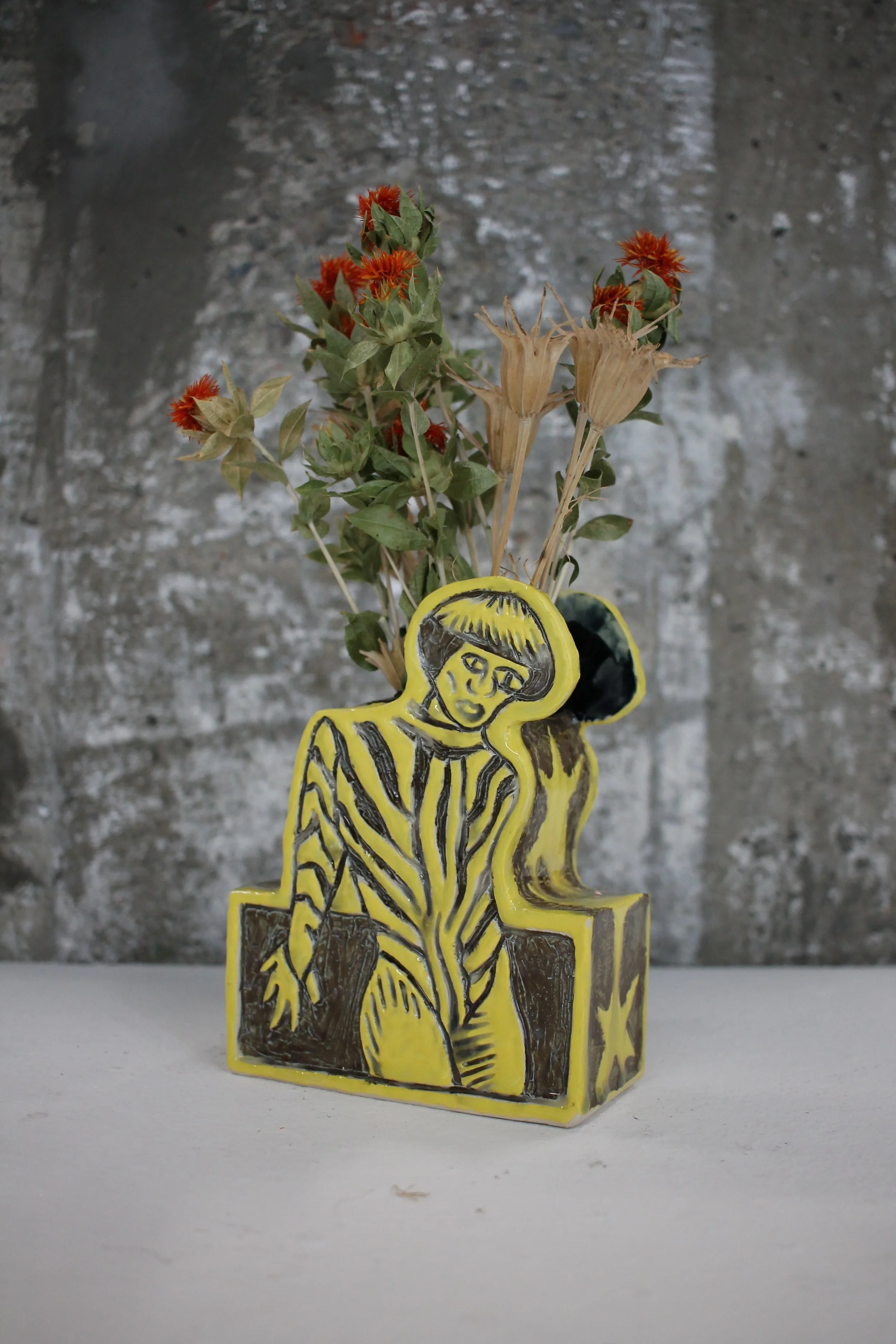  THOMAS LEWIS  LEOTARD VASE, 2023 CERAMIC  5”x2.5”x7”  email info@goodmotherstudio.com for inquiry   