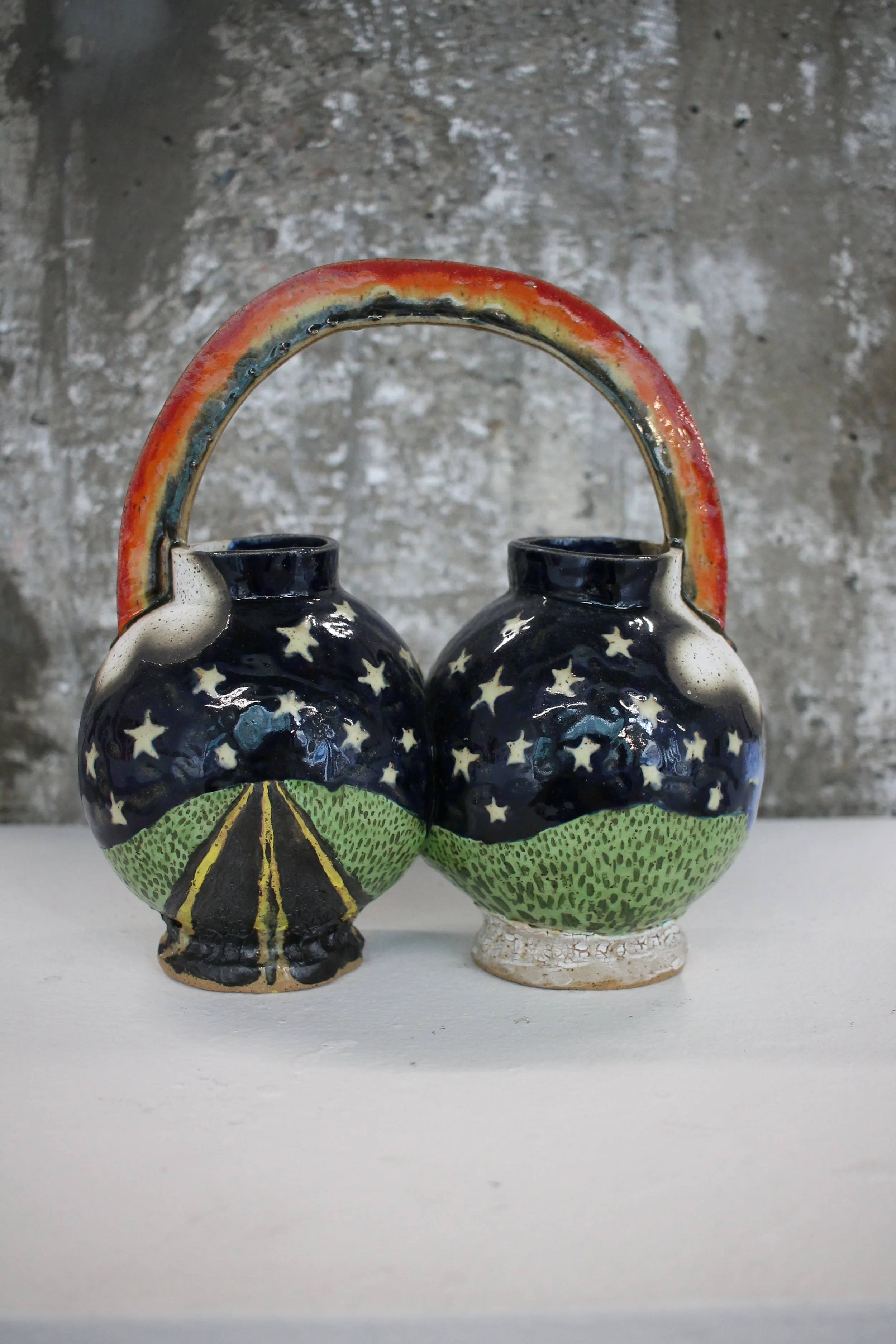  THOMAS LEWIS  NIGHT AND DAY, 2023 CERAMIC  11”x11”x6”  email info@goodmotherstudio.com for inquiry   