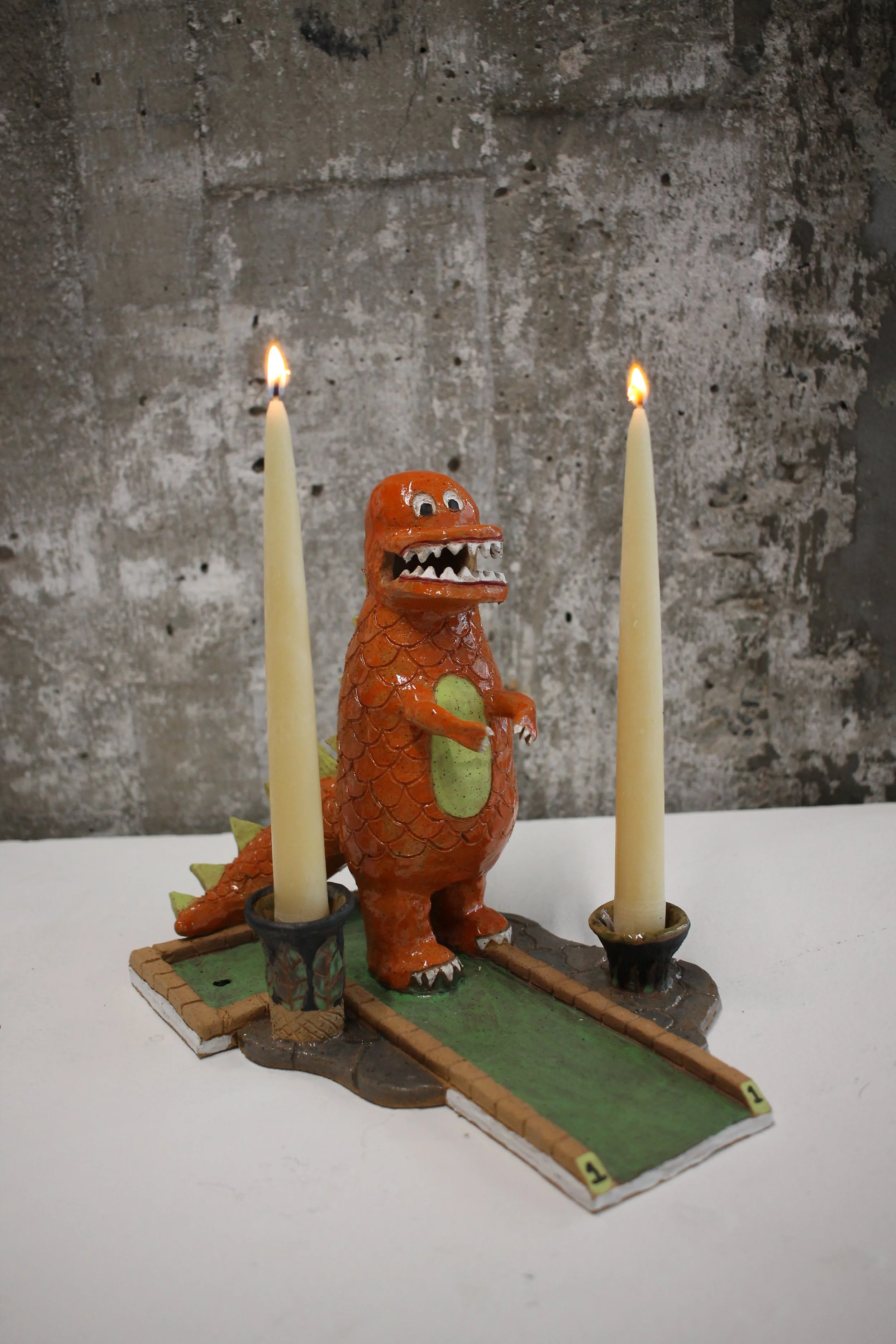  THOMAS LEWIS  PUTT PUTT, 2022 CANDLES, CERAMIC 10”x7”x9”  email info@goodmotherstudio.com for inquiry   