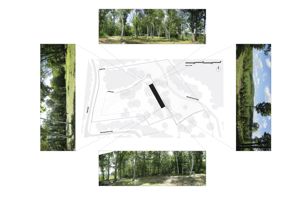 Site plan with views mapped to building footprint